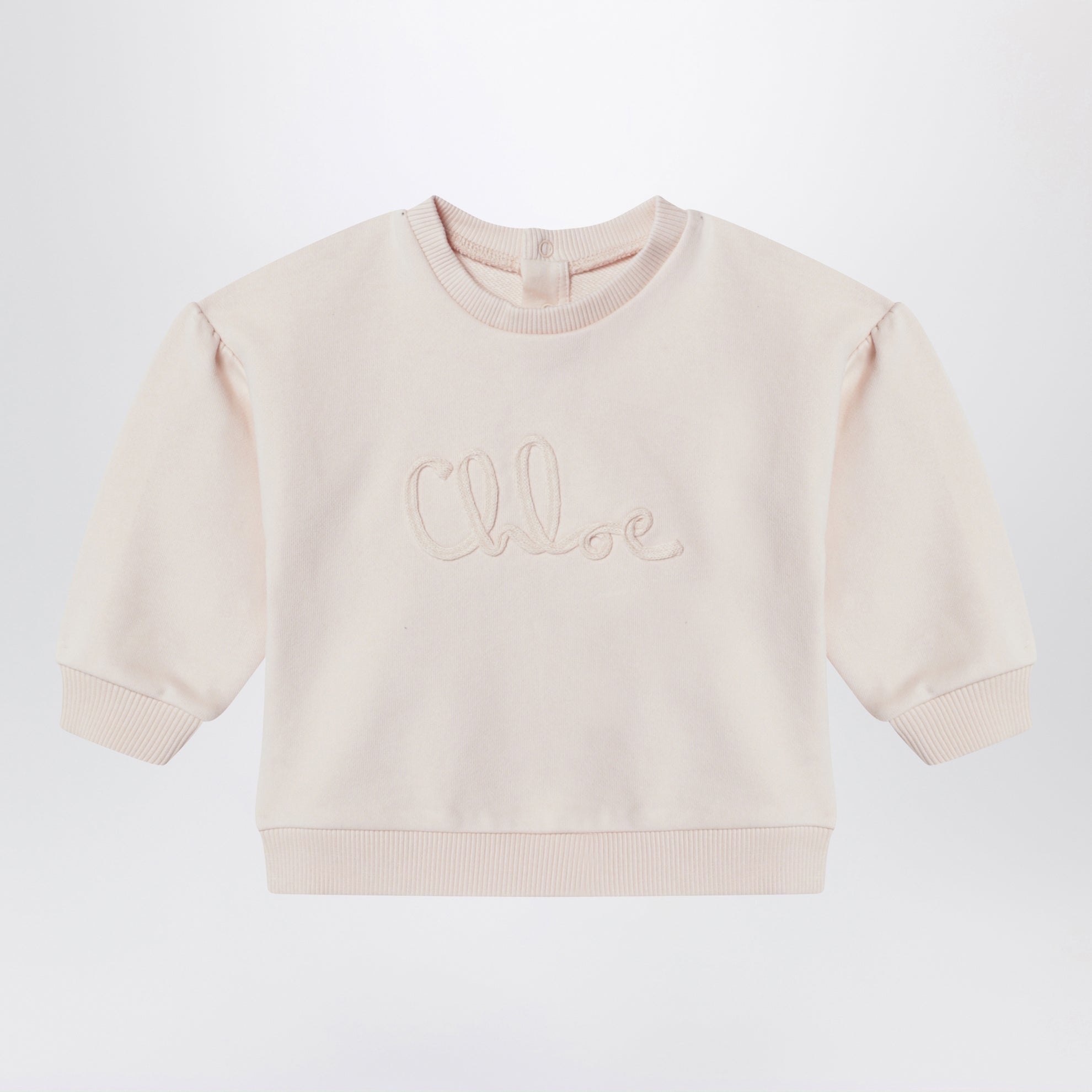 Sweat-shirt rose clair avec logo brodé