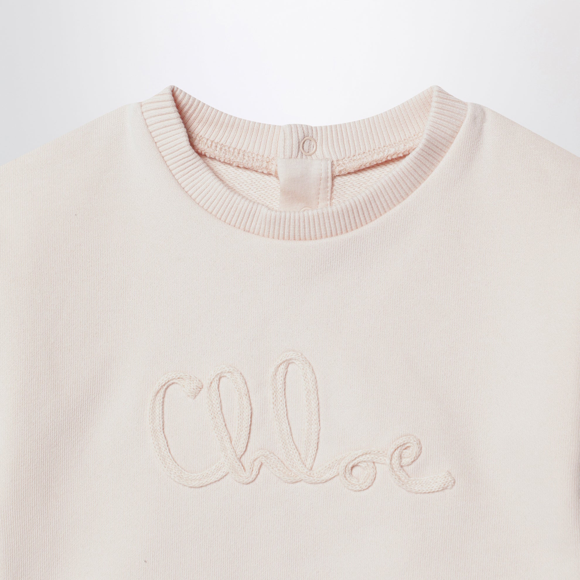 Sweat-shirt rose clair avec logo brodé