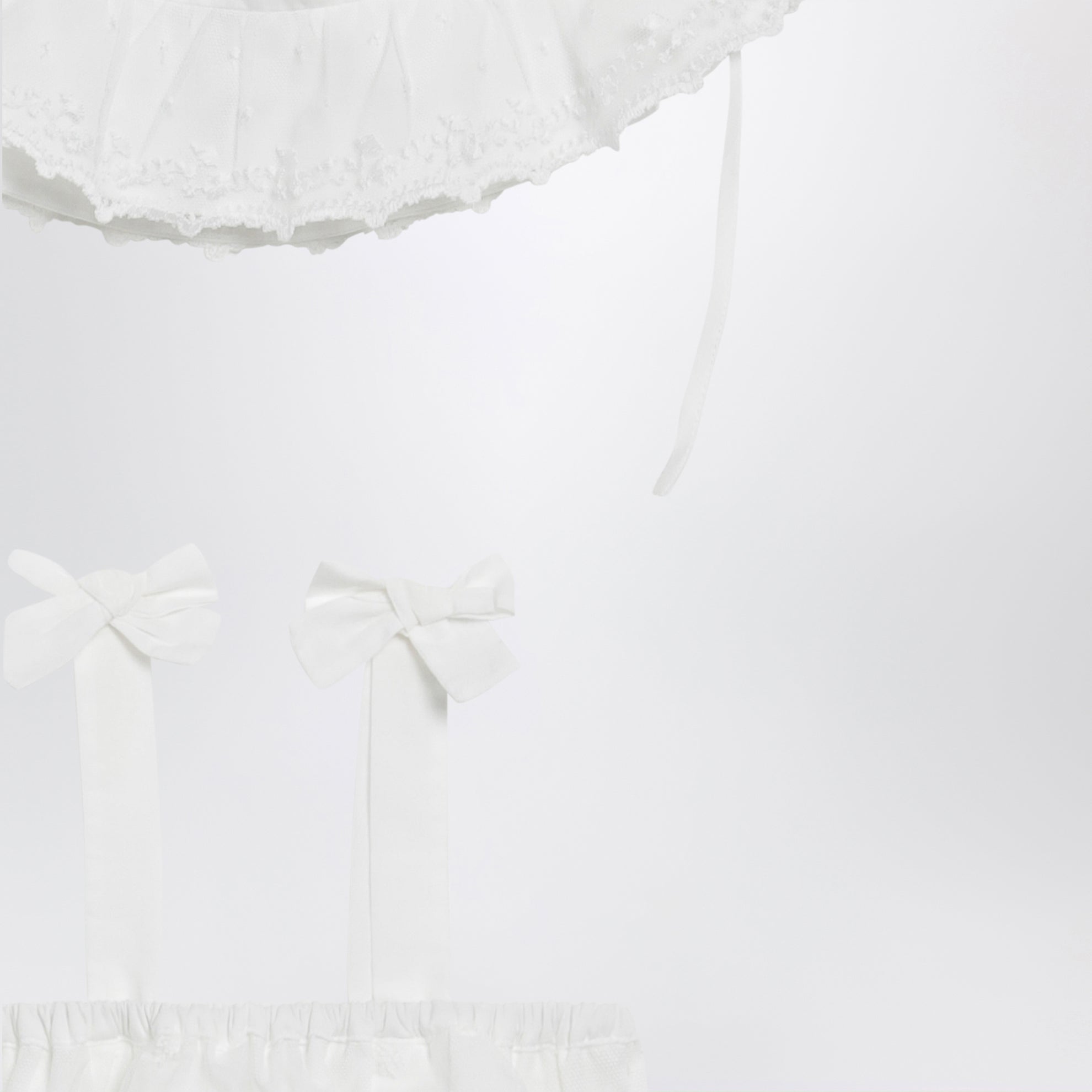 White cotton romper with matching hat