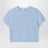 Light blue openwork sweater with logo embroidery