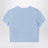 Light blue openwork sweater with logo embroidery