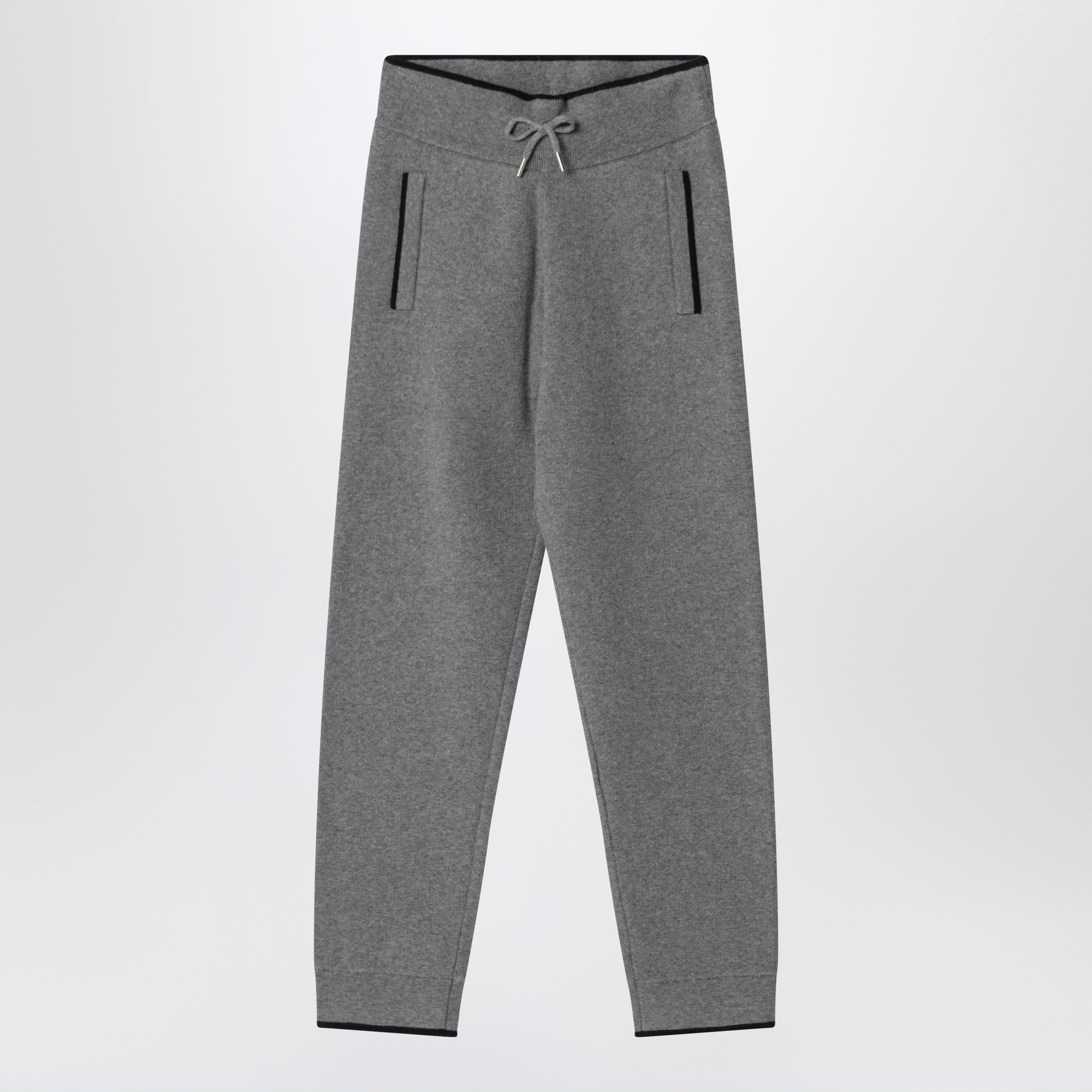 pantalon en maille de coton gris chiné