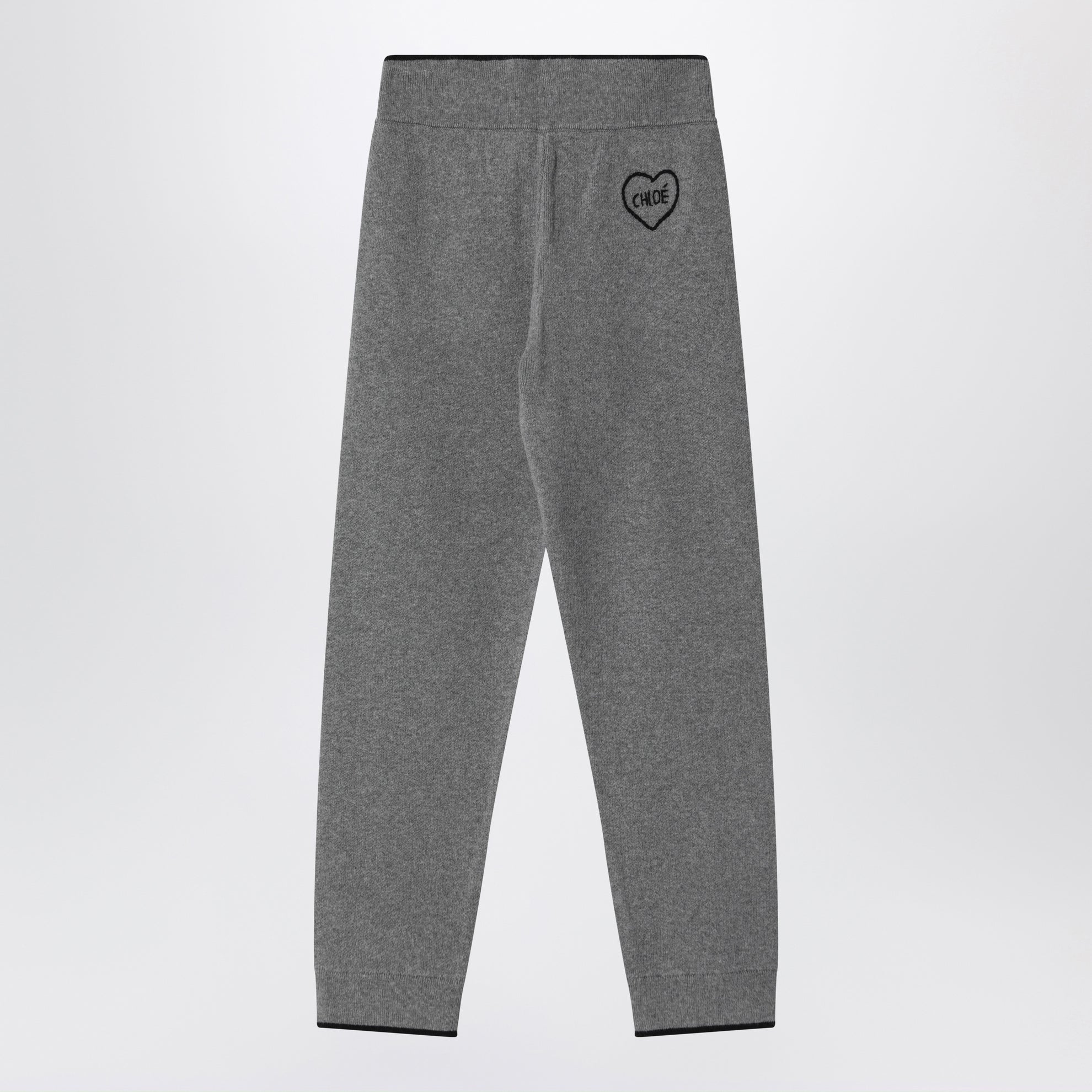 pantalon en maille de coton gris chiné