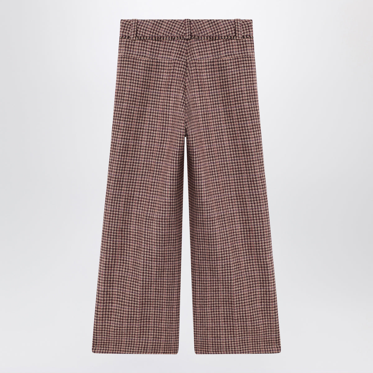 Brown checked wool trousers