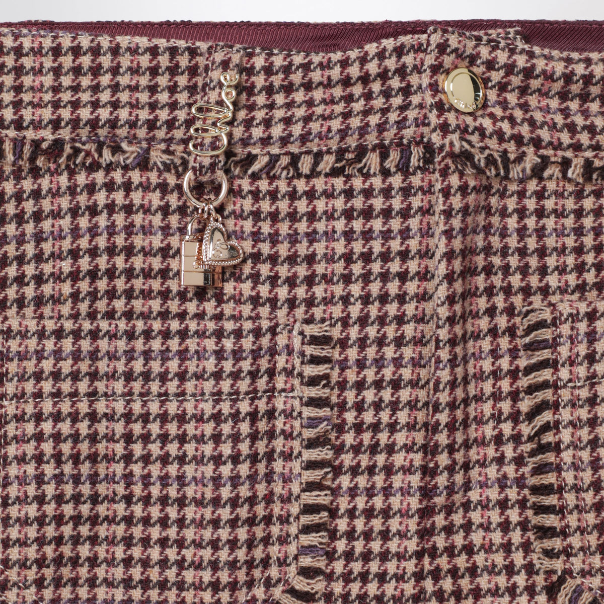 Brown checked wool trousers