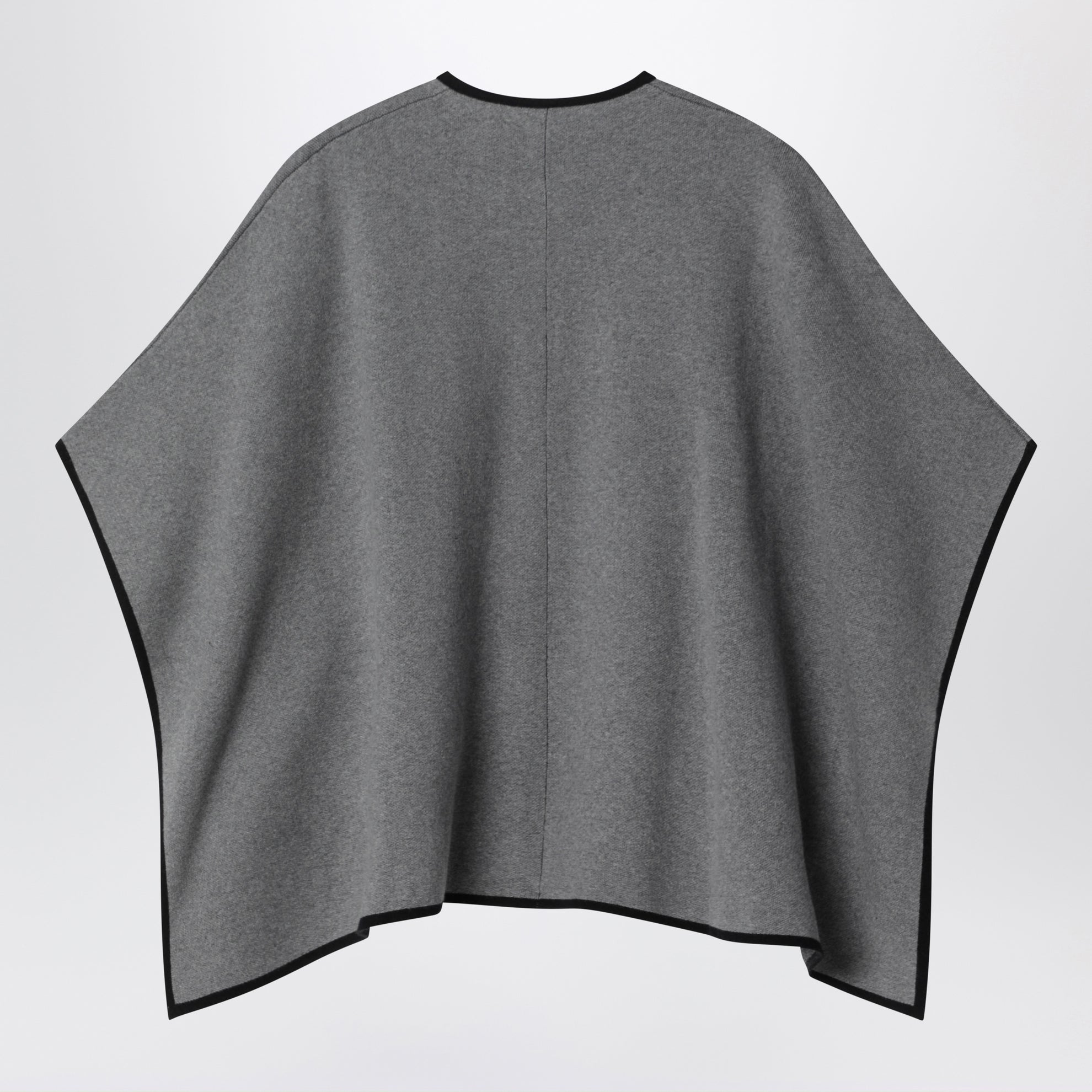 Grey melange cape in cotton and wool