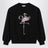 Sweat-shirt en coton noir à imprimé flamant rose