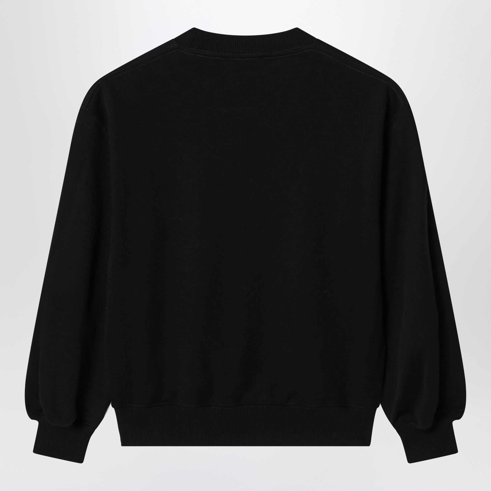 Sweat-shirt en coton noir à imprimé flamant rose