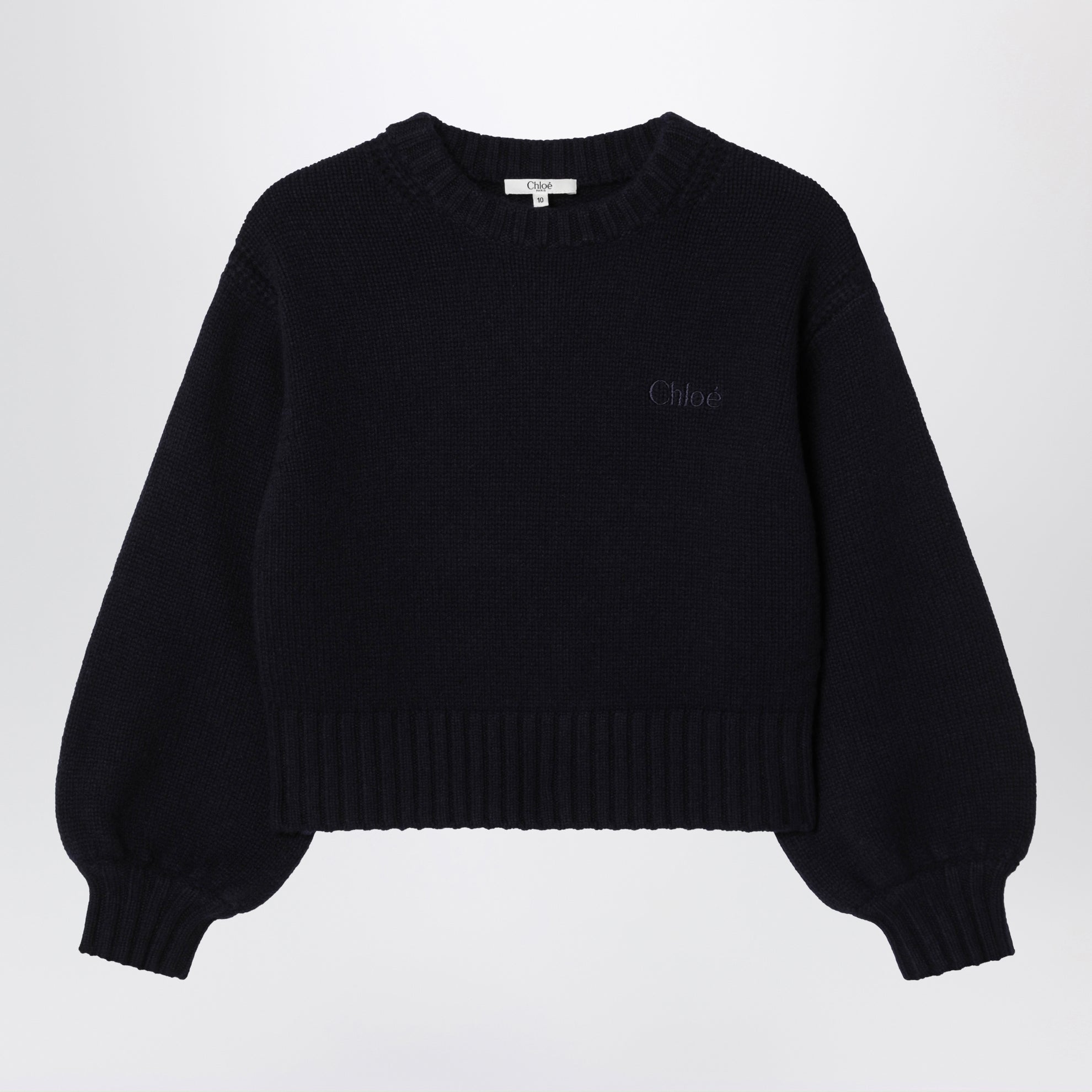Pull en laine et cachemire bleu marine