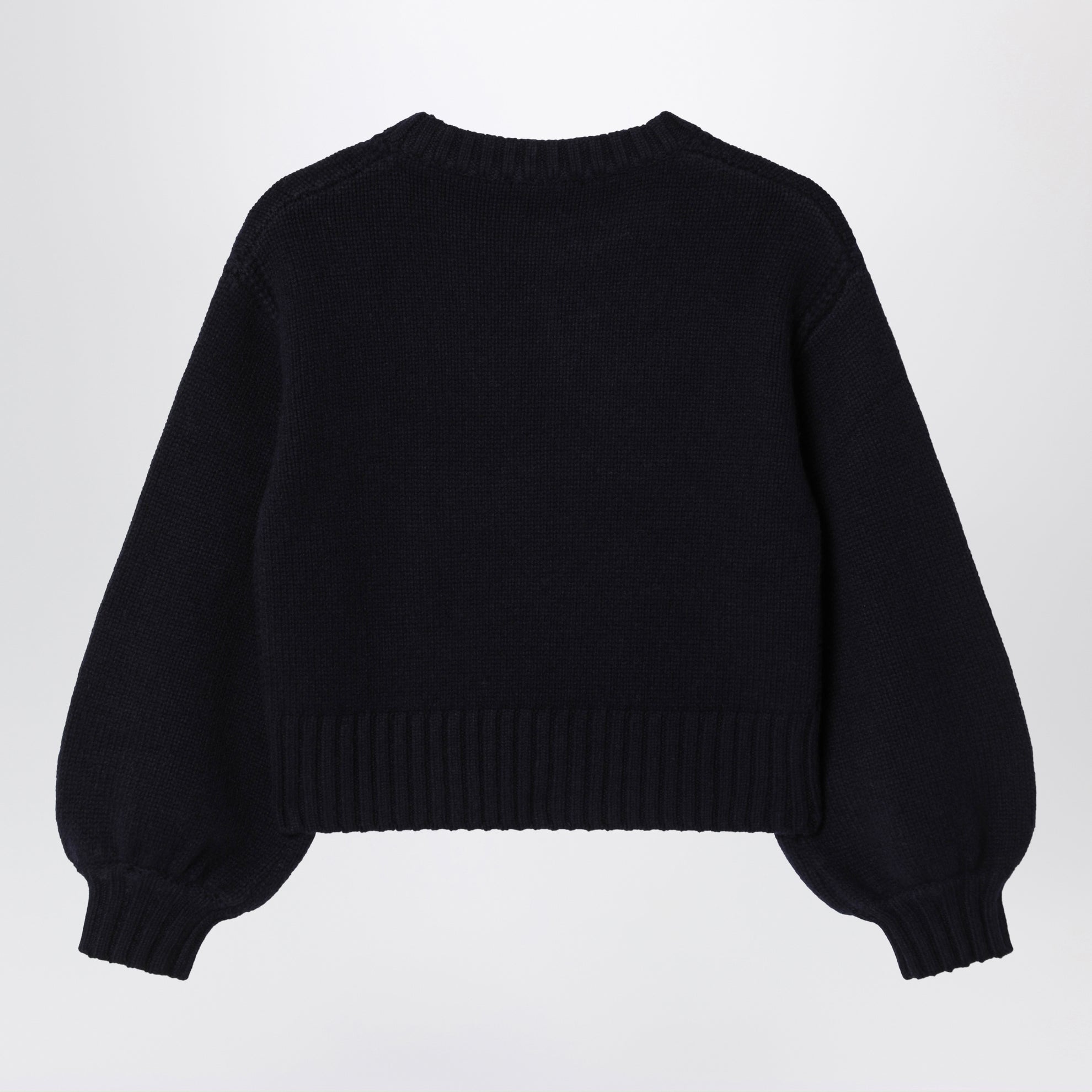 Pull en laine et cachemire bleu marine