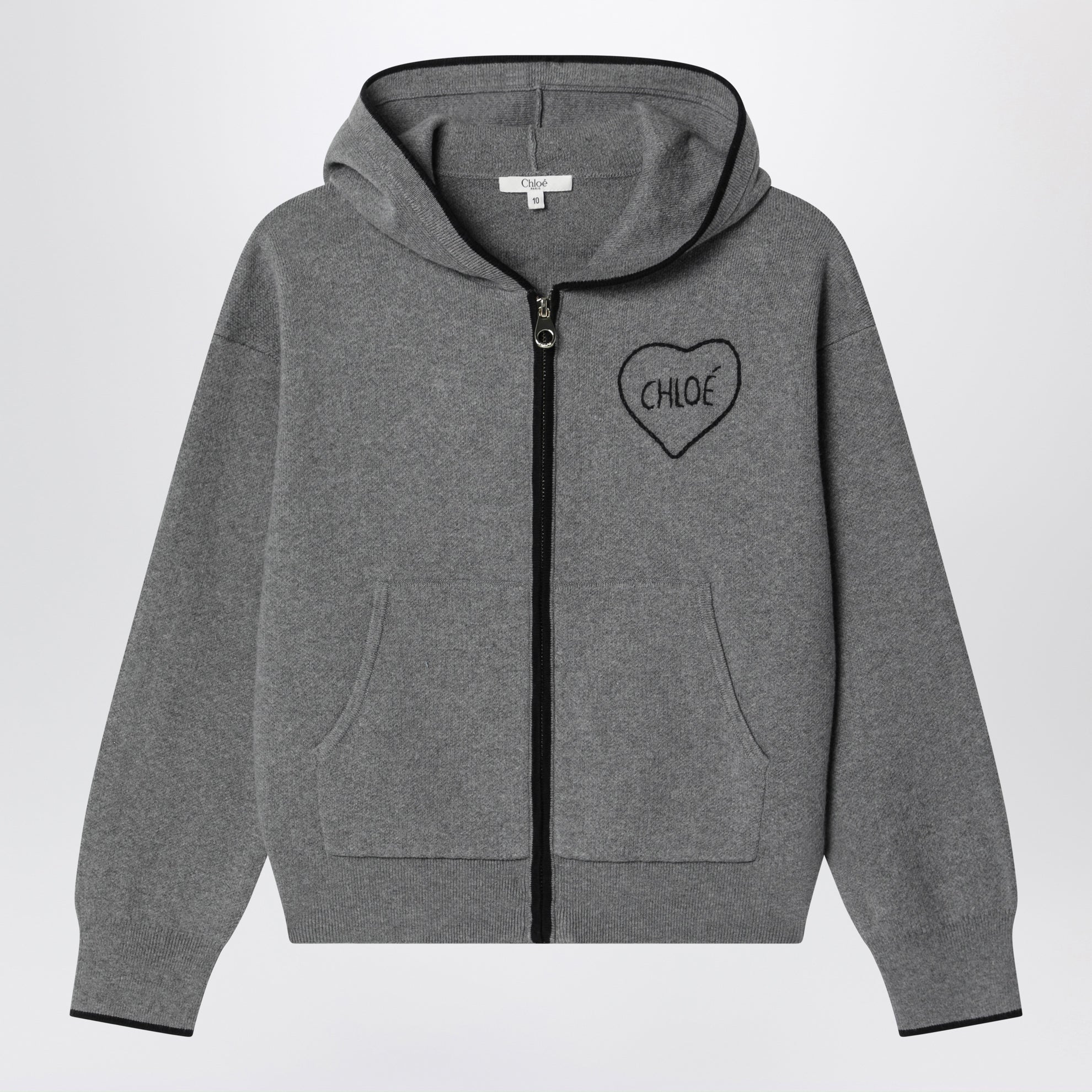 sweat à capuche gris chiné