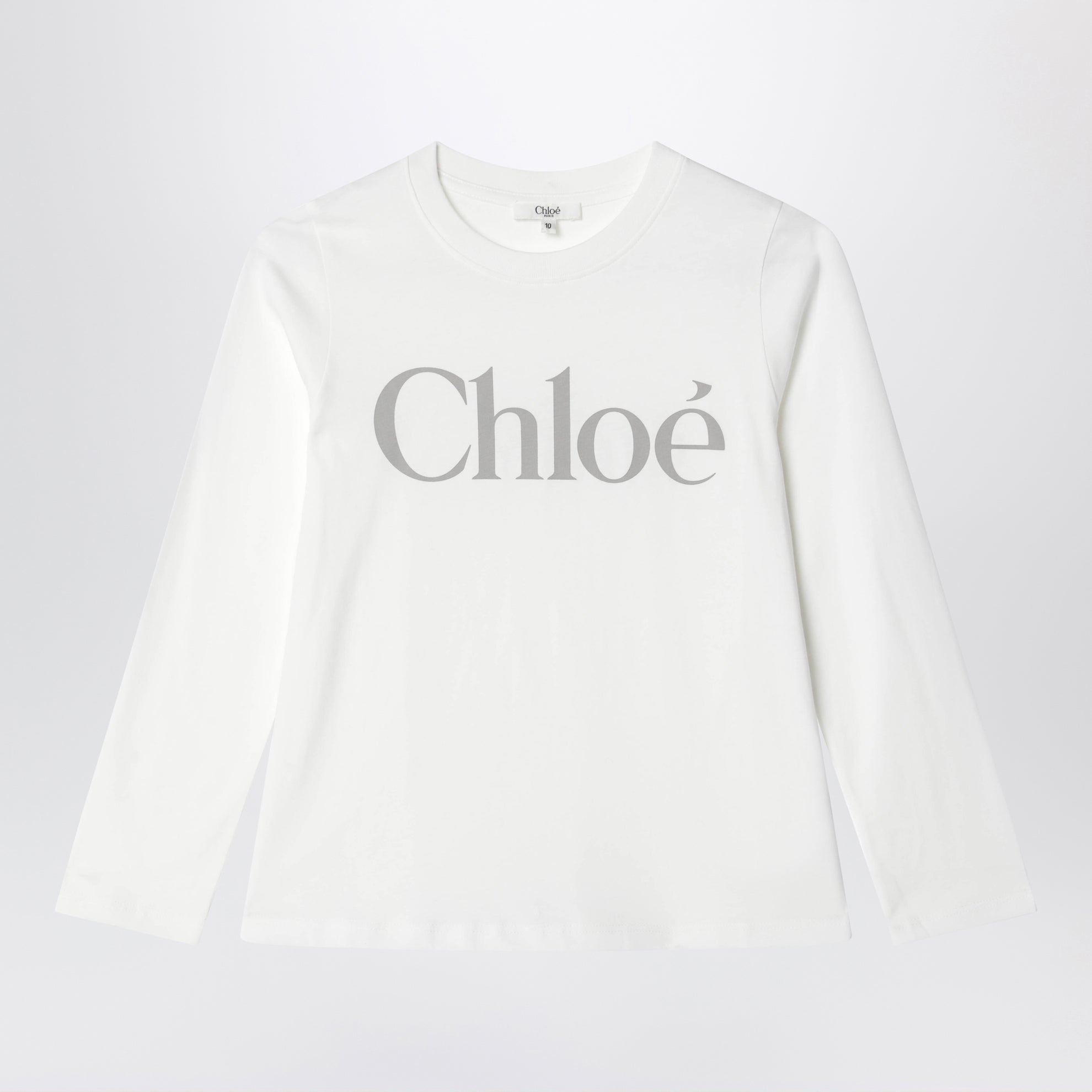 T-shirt bianca in cotone con stampa logo