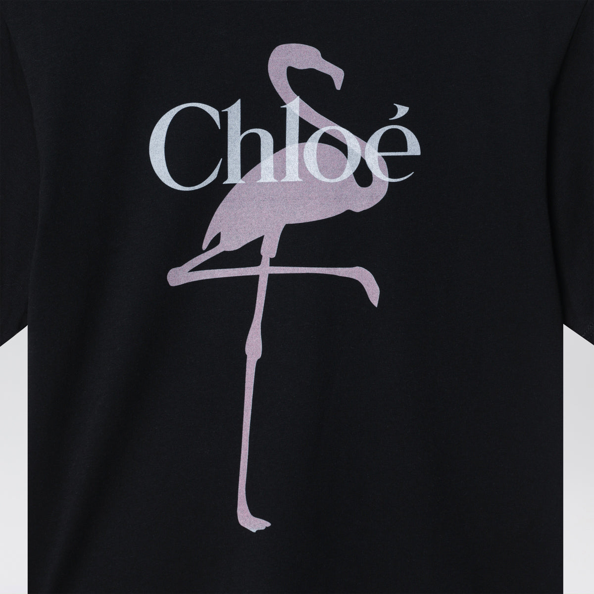 Black cotton T-shirt
