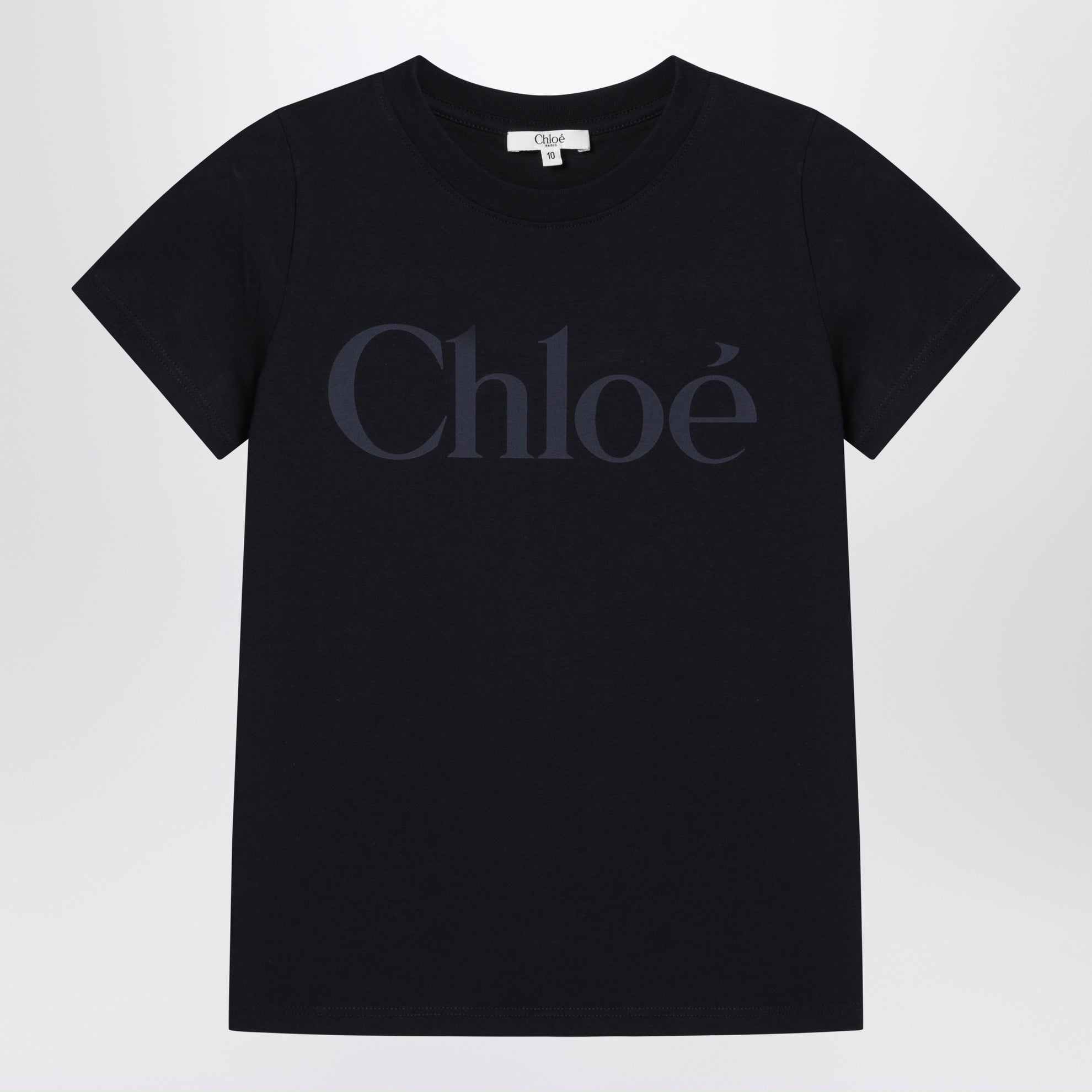 T-shirt navy in cotone con stampa logo