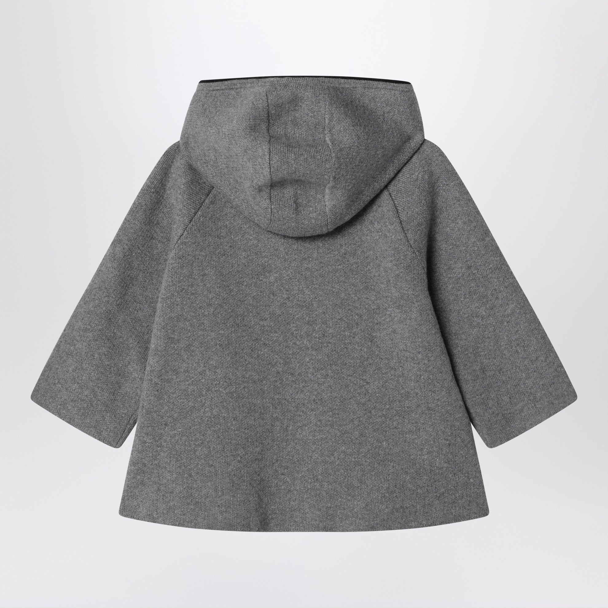 Cape en coton gris chiné brodée