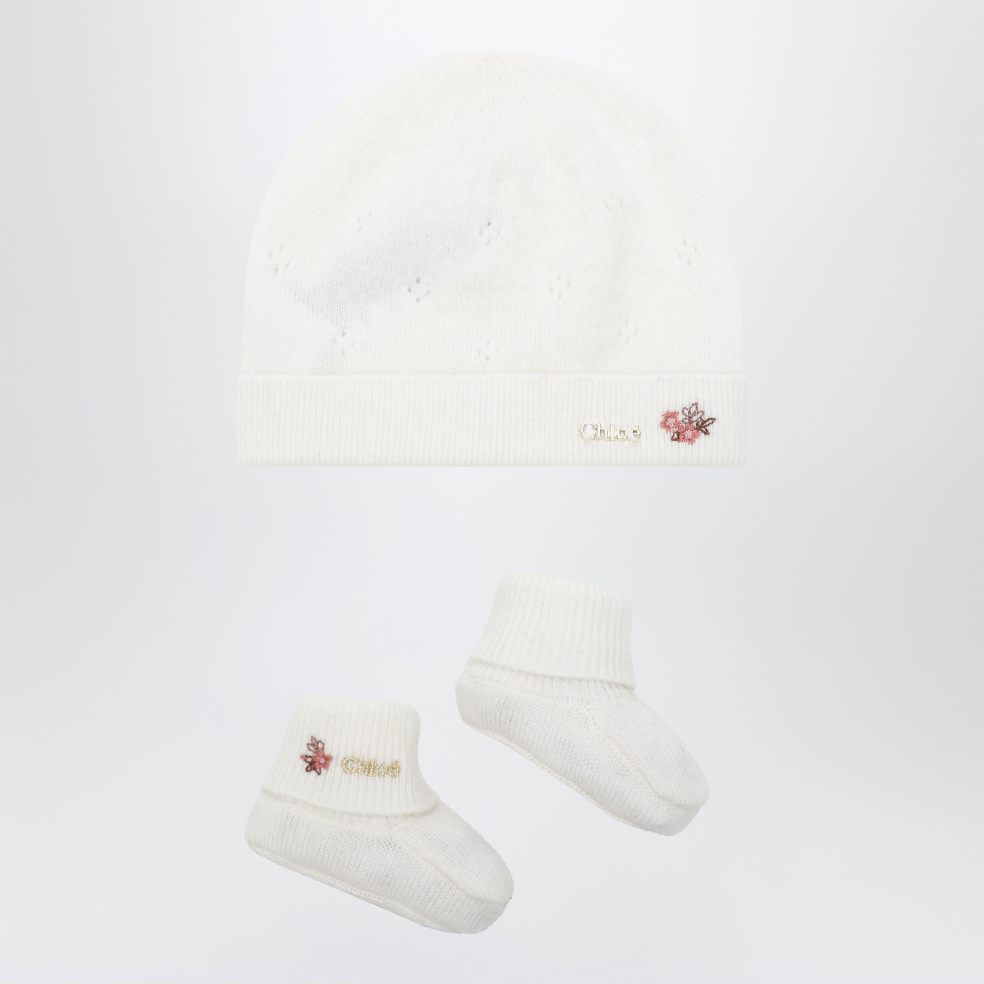 Chloé ivory wool and cashmere set