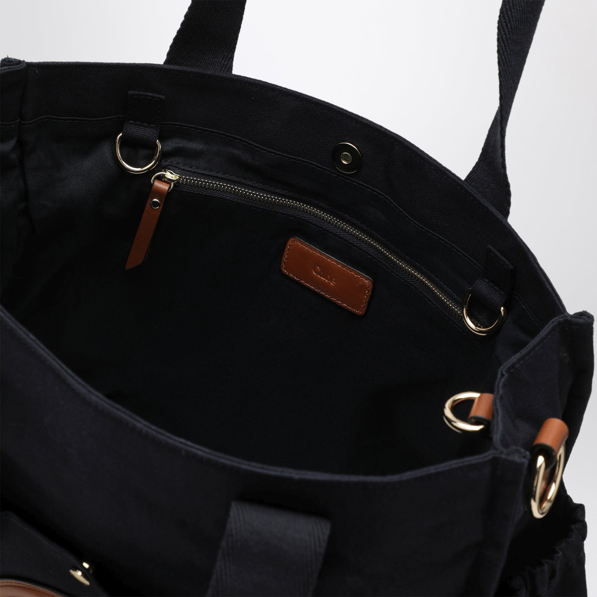 Sac à langer en coton bleu marine