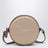 Sac à bandoulière circulaire rose clair en cuir