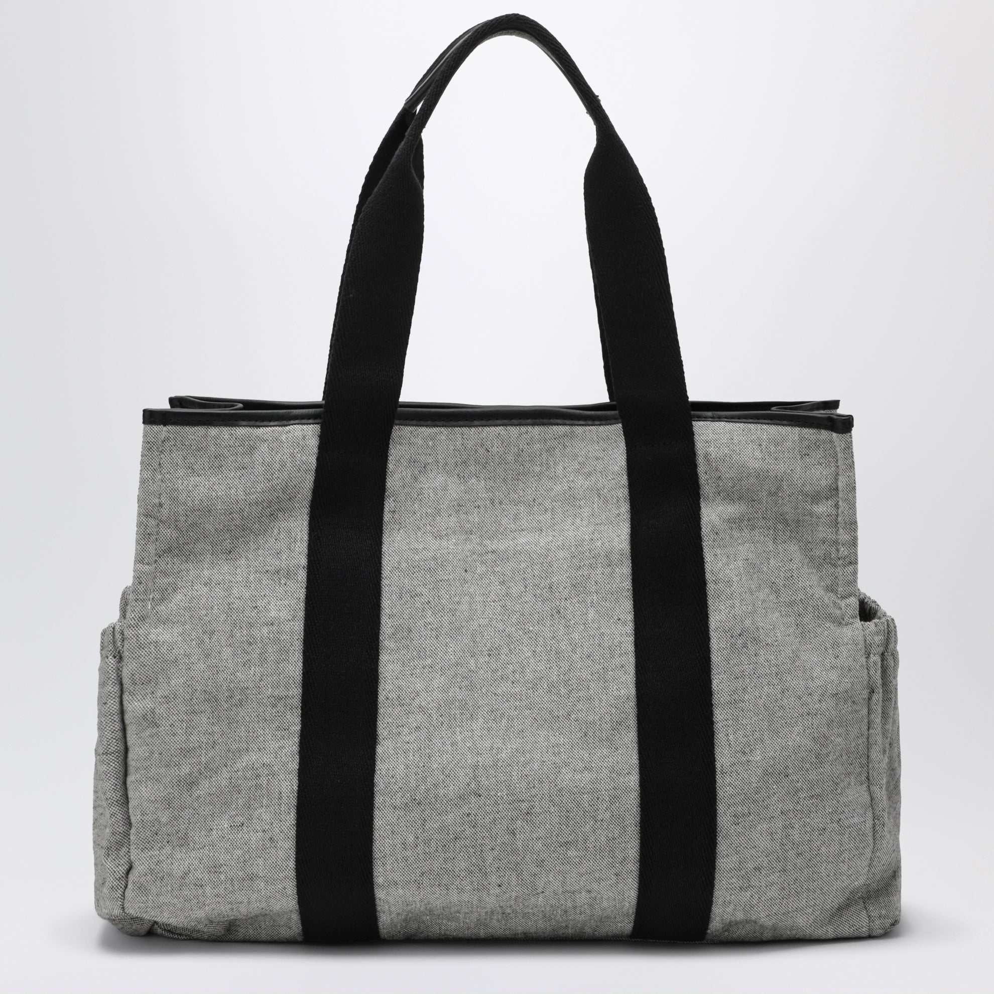 Graue Wickeltasche aus melierter Baumwolle