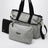 Graue Wickeltasche aus melierter Baumwolle