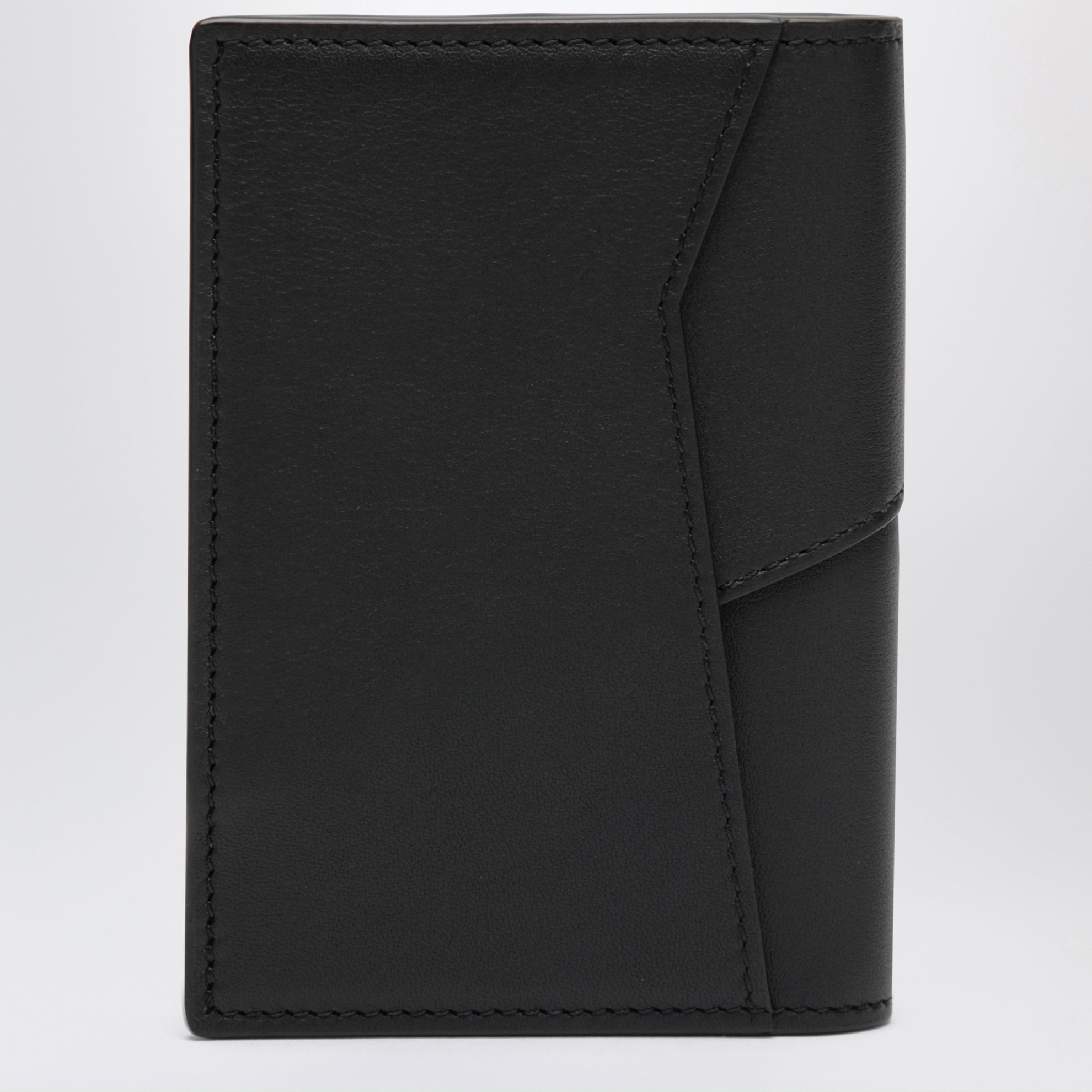 Puzzle bi-fold Kartenetui in Schwarz aus Leder