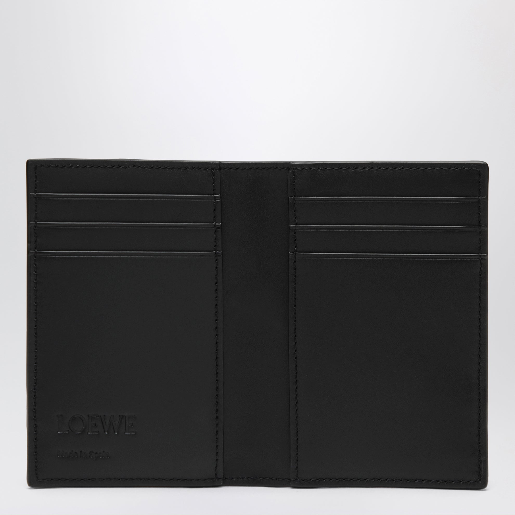 Puzzle bi-fold Kartenetui in Schwarz aus Leder
