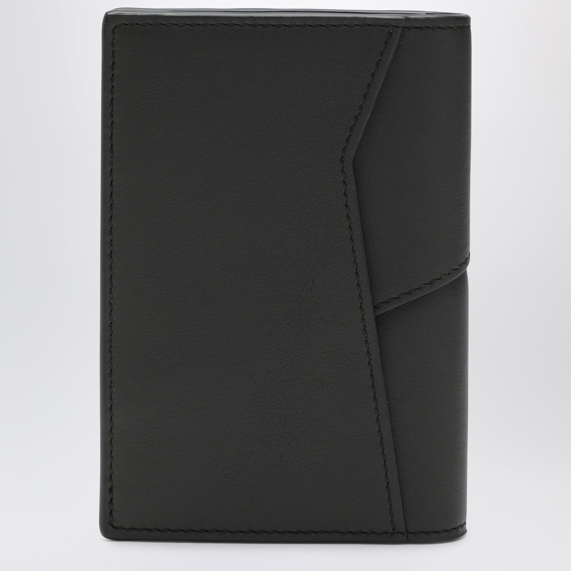 Portacarte bi-fold Puzzle grigio scuro in pelle