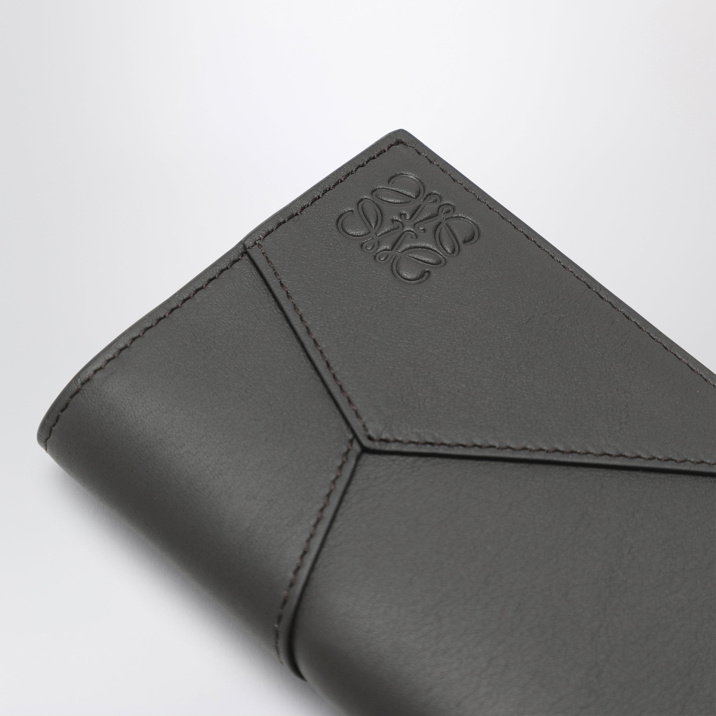 Loewe Dark grey leather Puzzle bi-fold cardholder | TheDoubleF