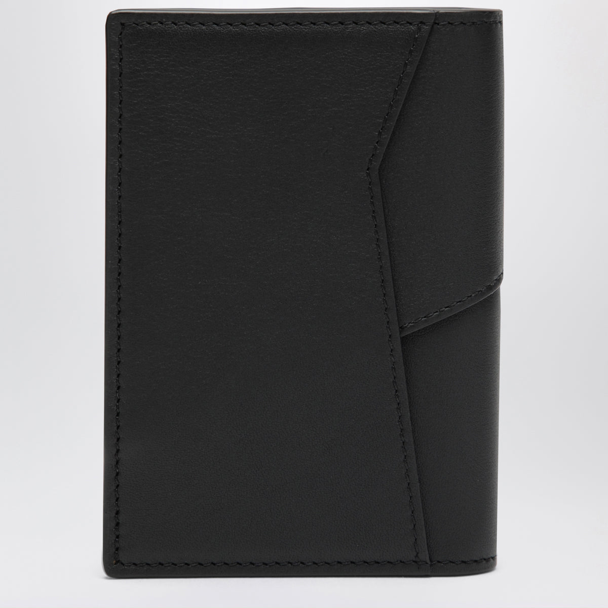 Puzzle bi-fold Kartenetui in Schwarz aus Leder