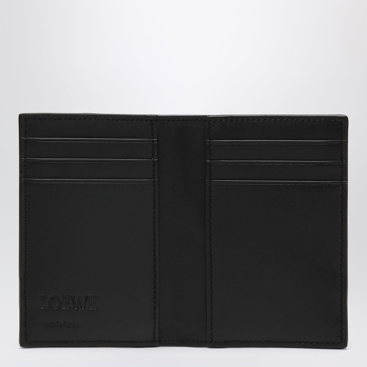 Puzzle bi-fold Kartenetui in Schwarz aus Leder
