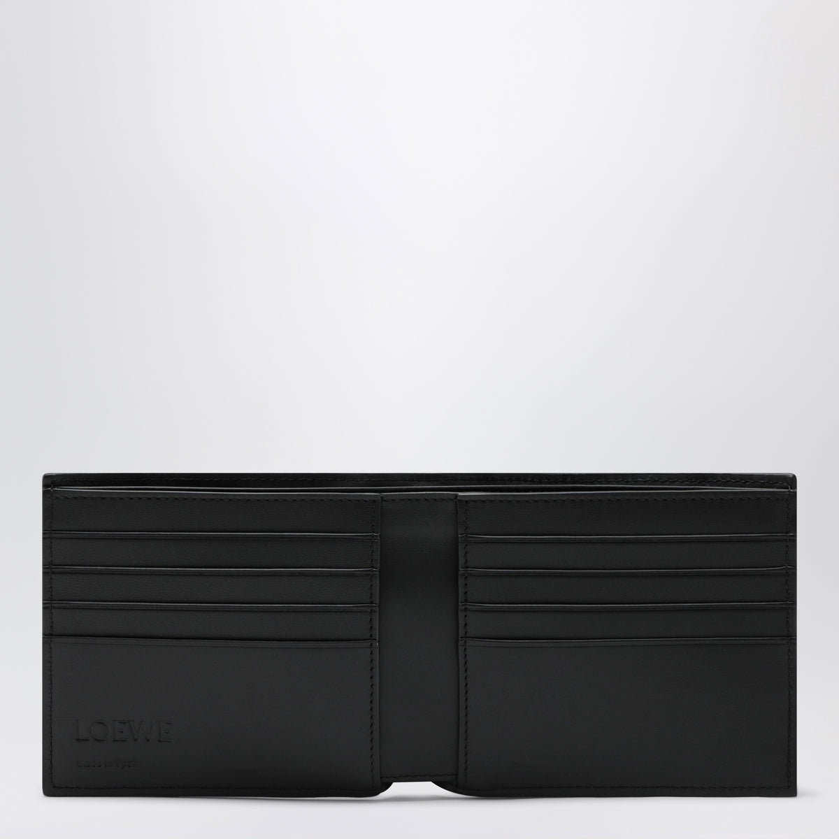 Puzzle black and blue bifold wallet in calfskin