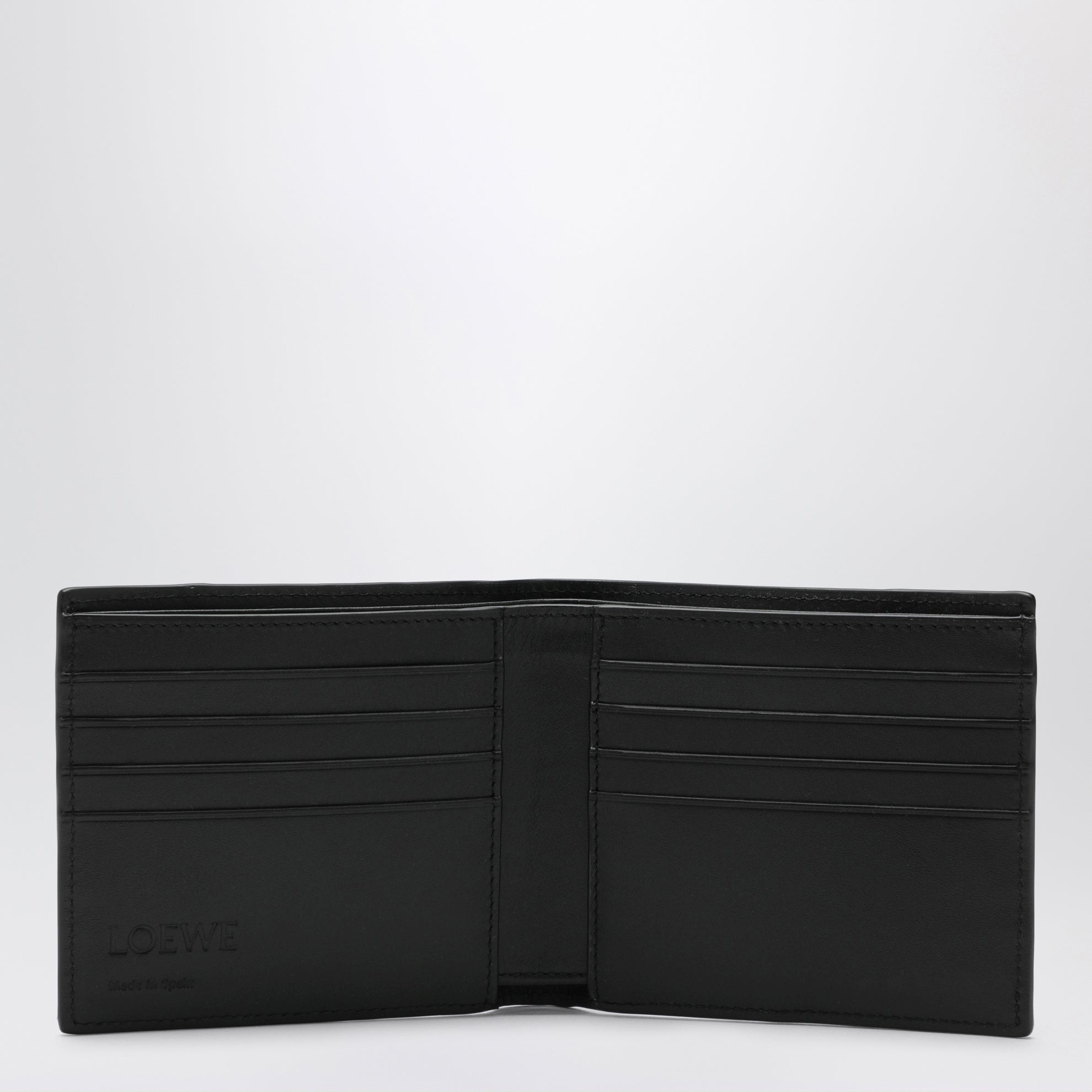 Black grained leather Puzzle bi-fold wallet