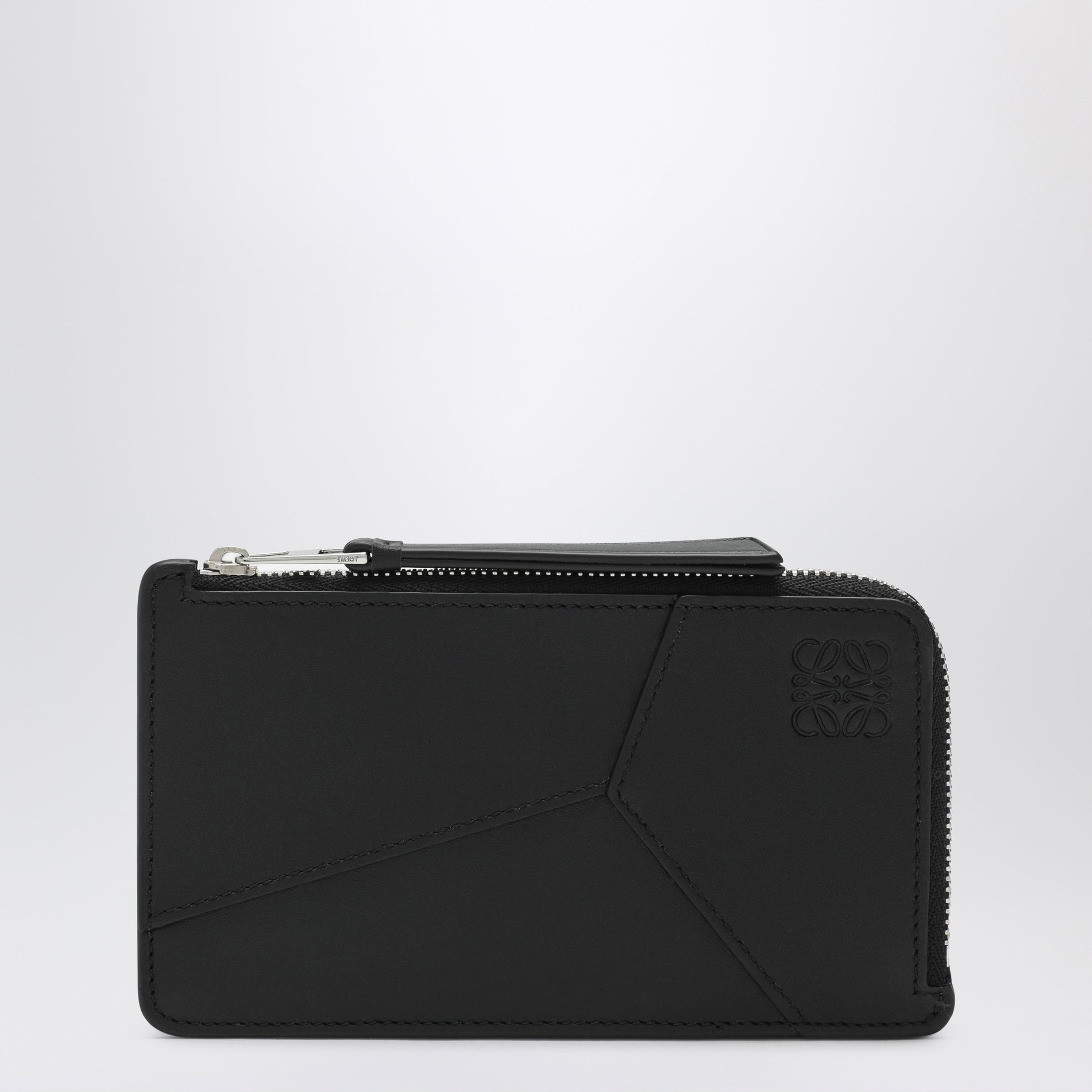 Black leather Puzzle coin purse with cardholder