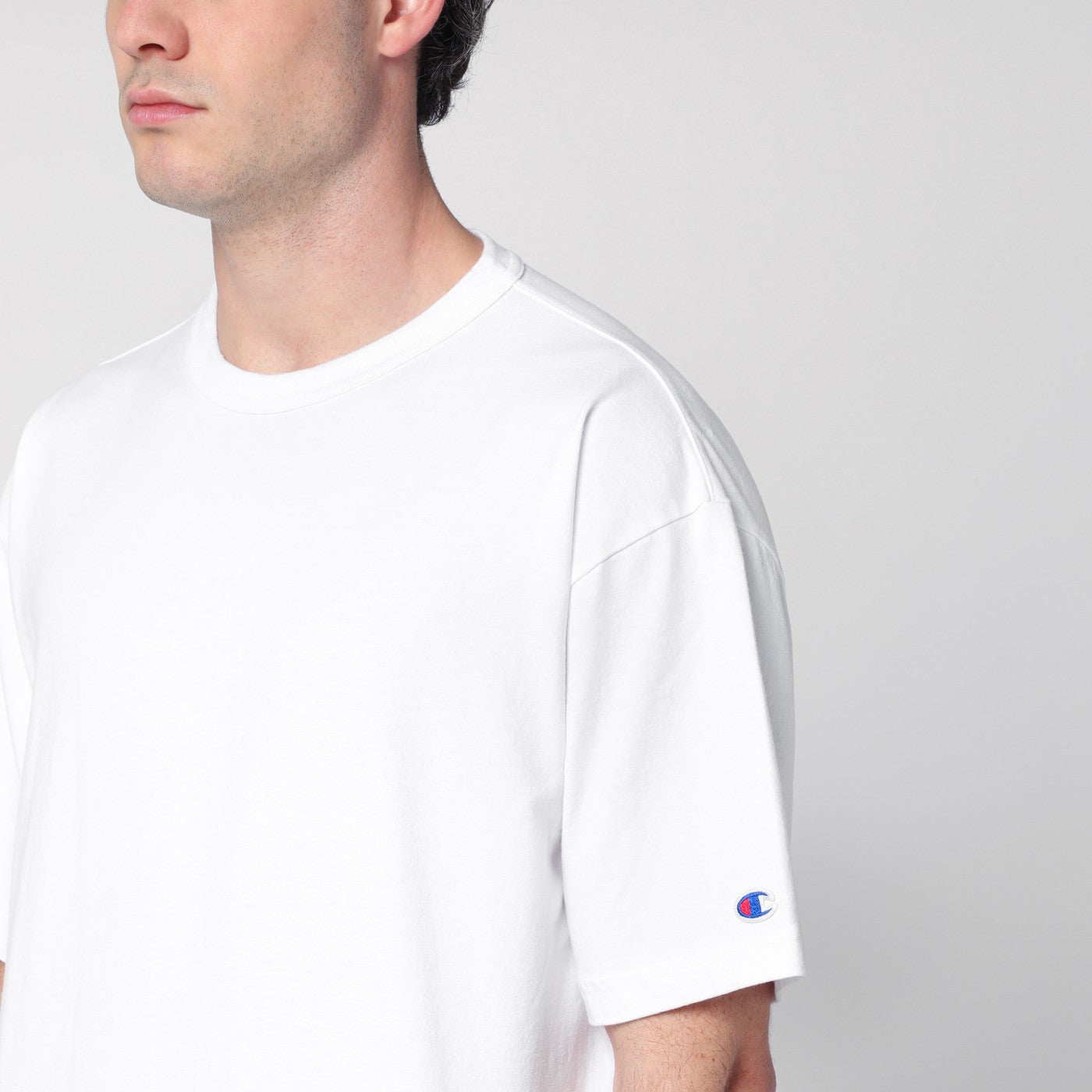 White cotton crew-neck T-shirt
