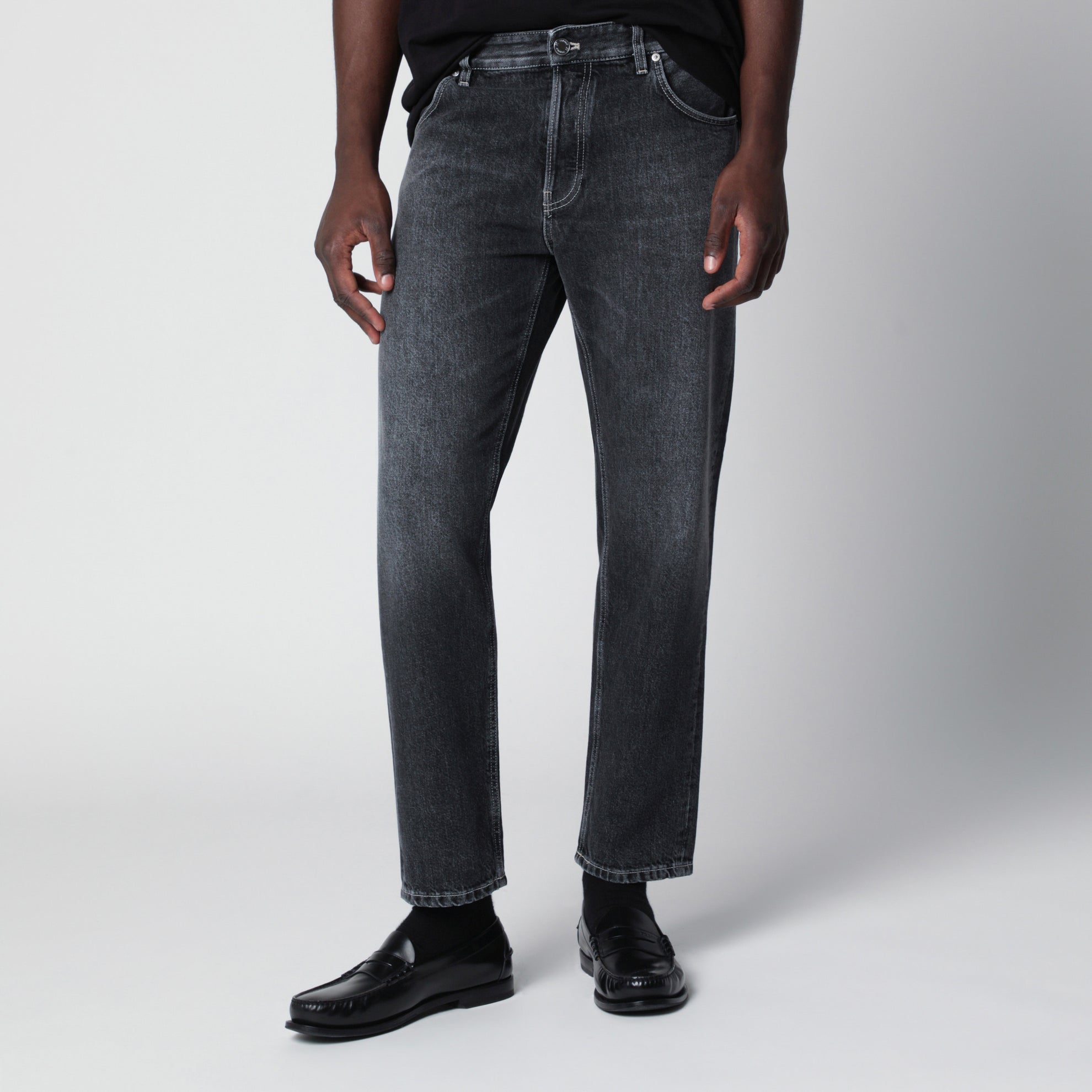 Washed dark grey jeans