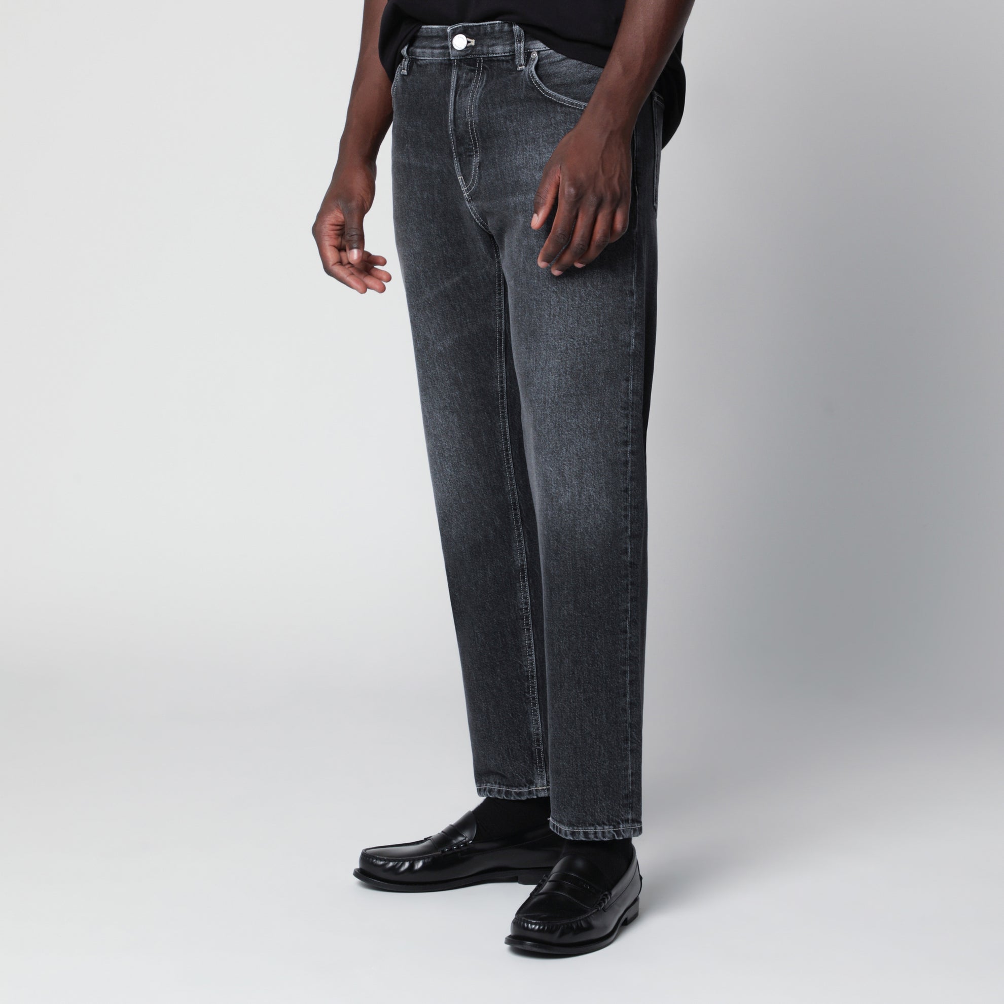Washed dark grey jeans
