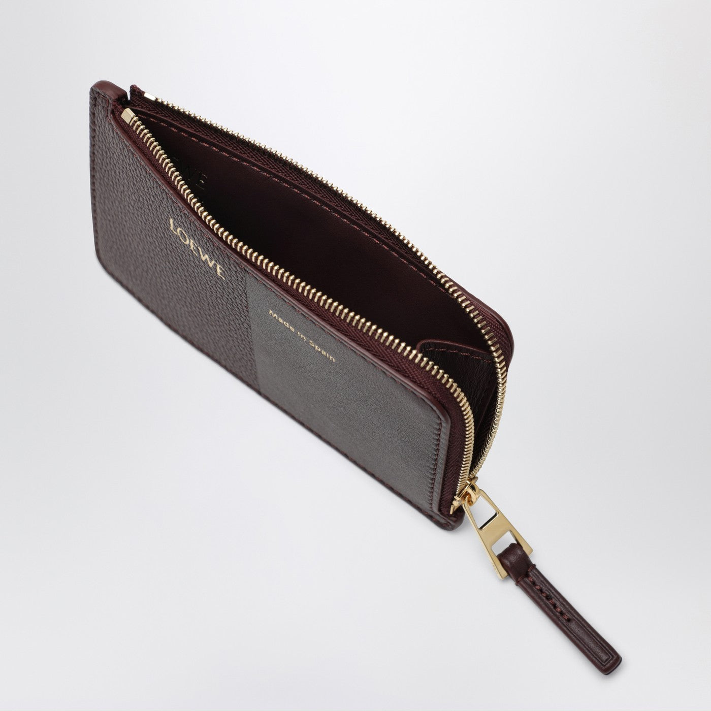 Card holder with coin pocket in Dark Burgundy