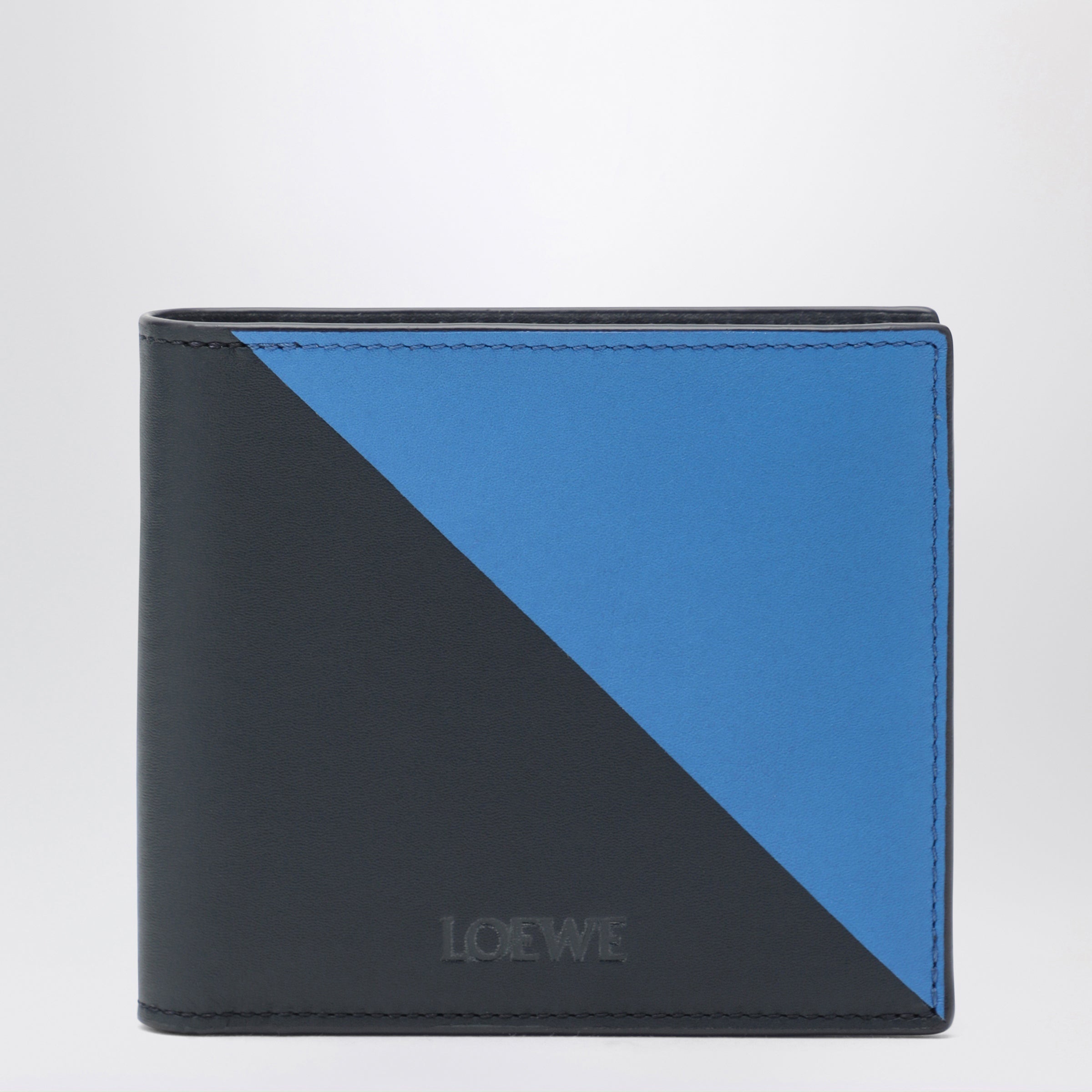 Loewe Flag bifold wallet in Deep Navy Blue / Royal Azure leather