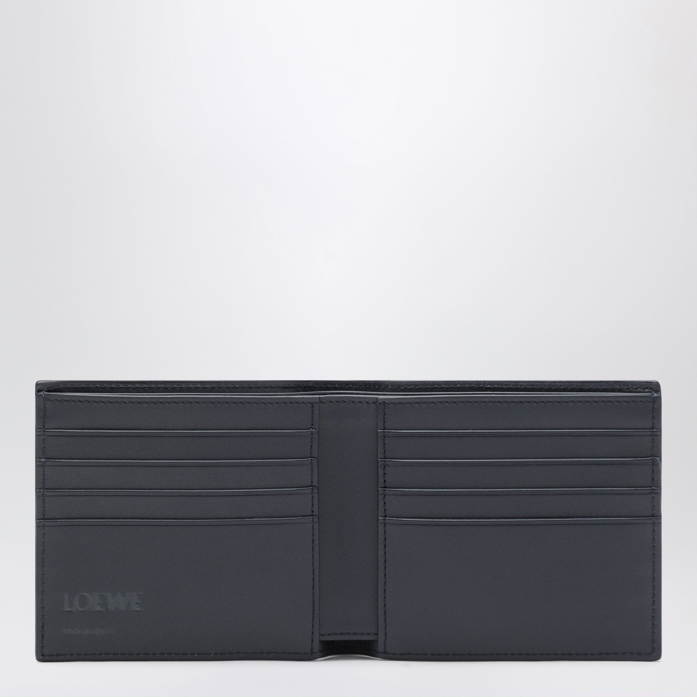 Loewe Flag bifold wallet in Deep Navy Blue / Royal Azure leather
