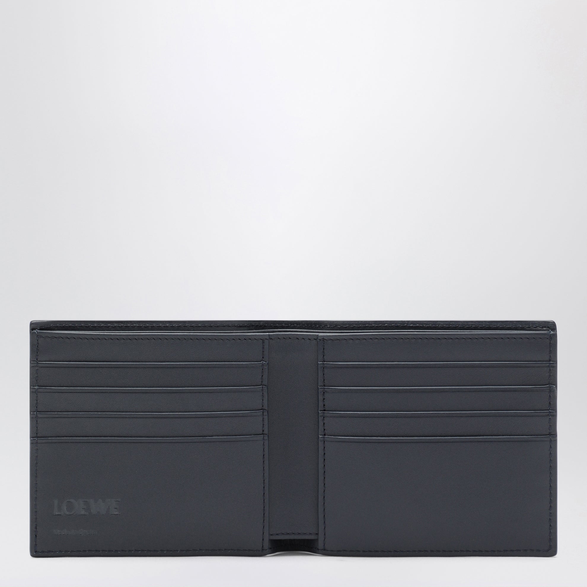 Flag bifold wallet in Deep Navy Blue / Royal Azure leather