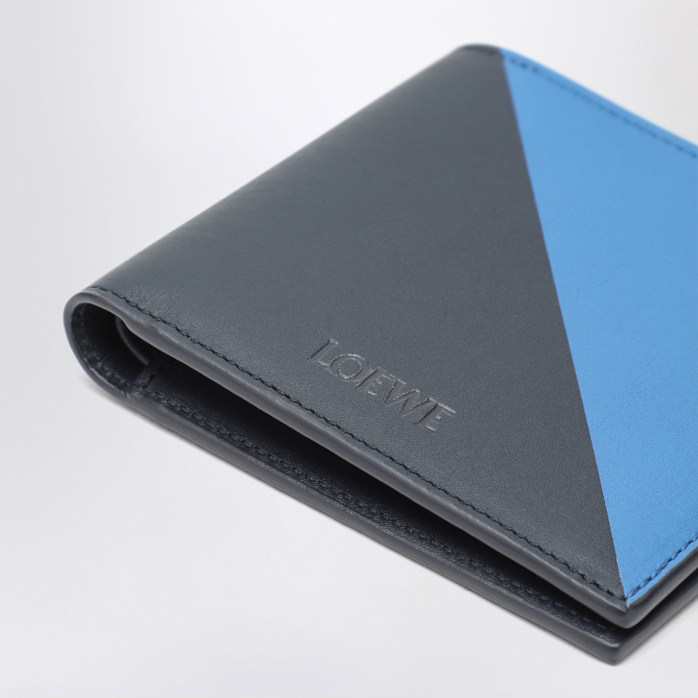 Loewe Flag bifold wallet in Deep Navy Blue / Royal Azure leather