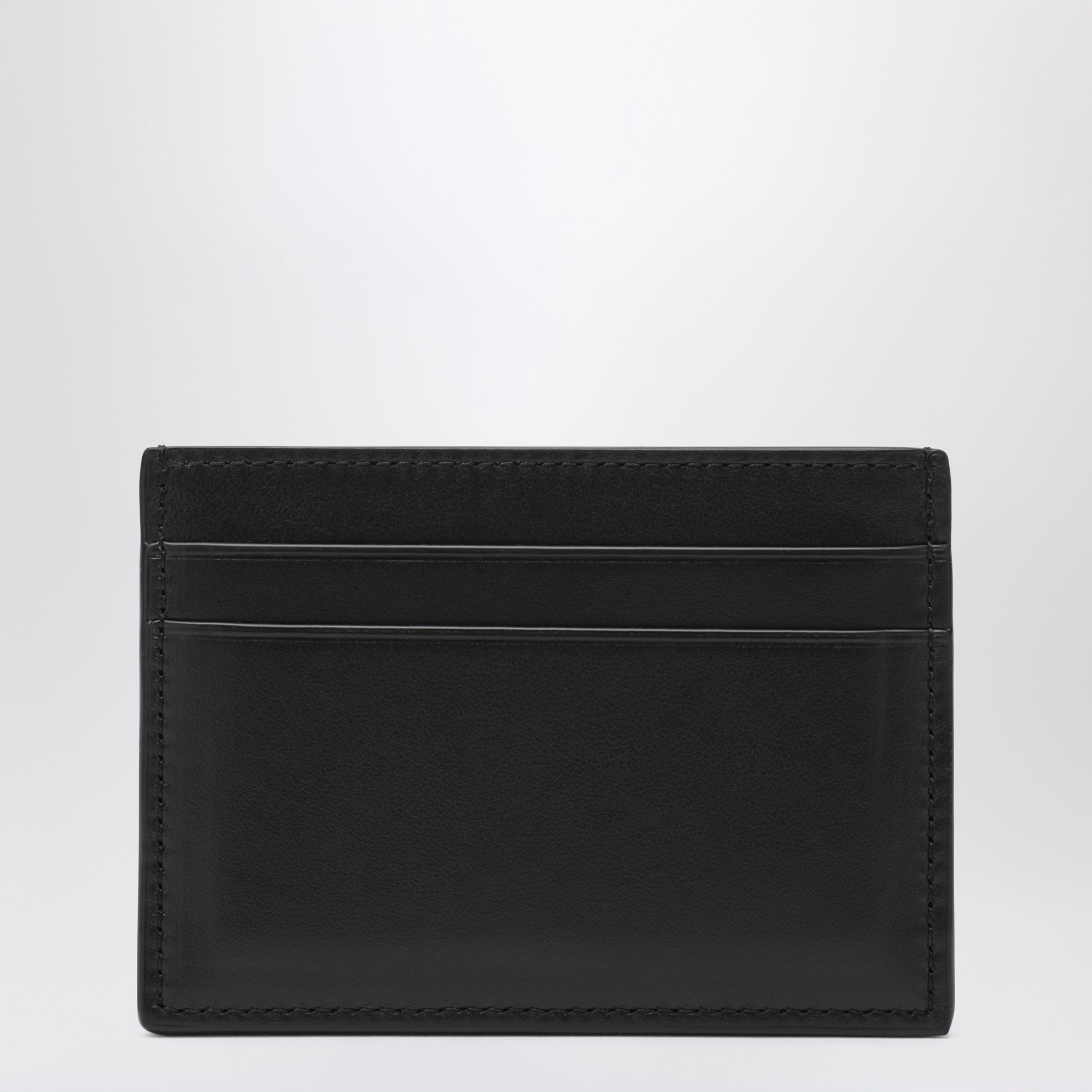 Card holder in black glossy calf leather