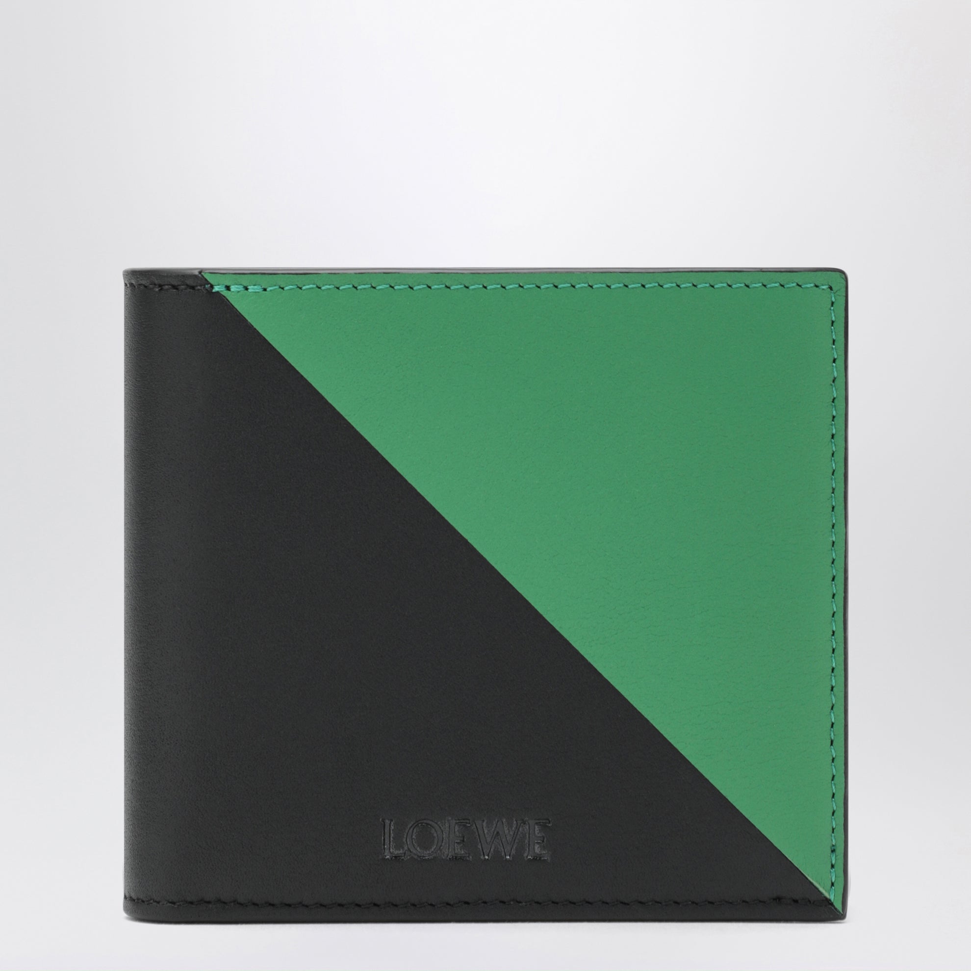 Portafoglio bifold Flag con portamonete Nero / Verde Tropicale