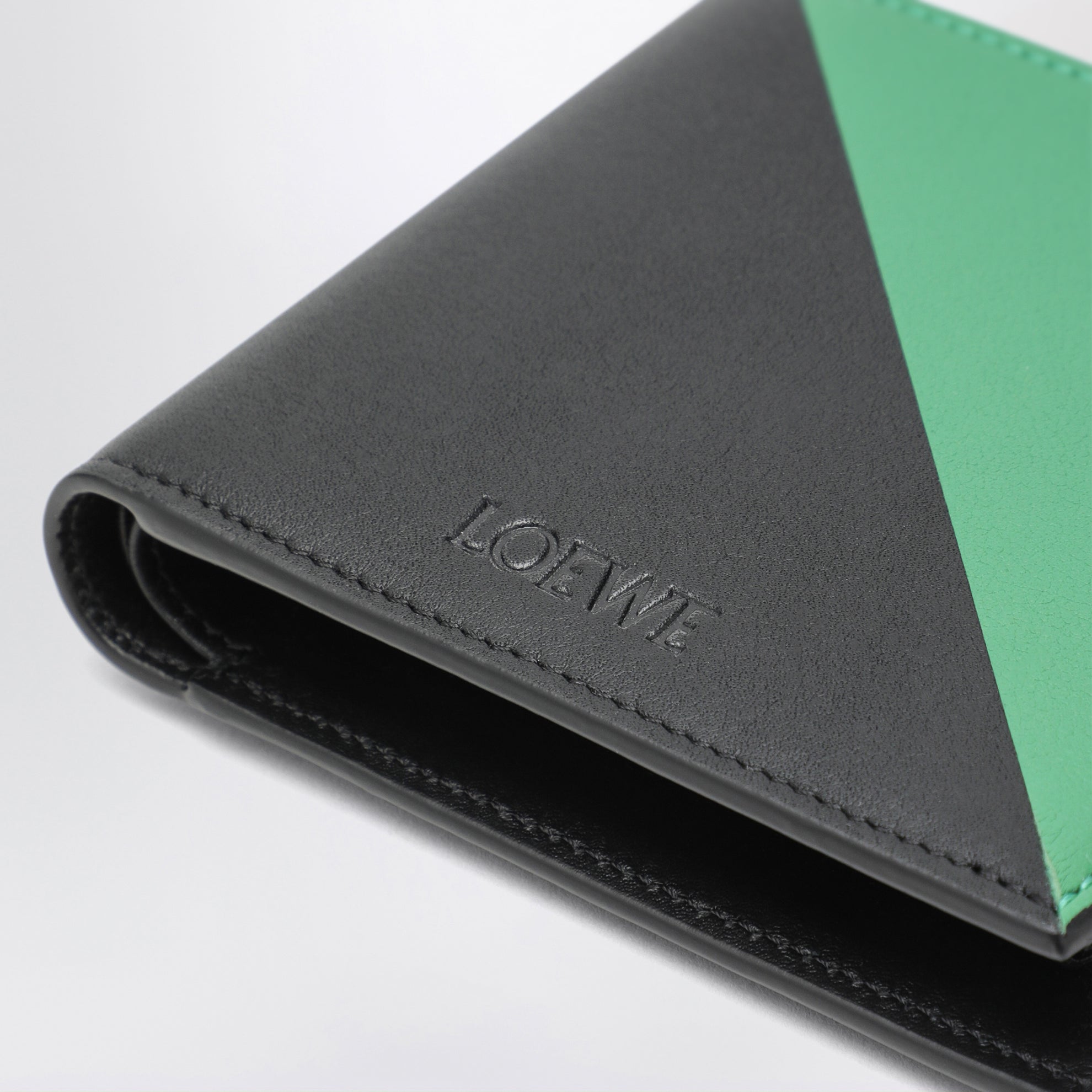 Portafoglio bifold Flag con portamonete Nero / Verde Tropicale