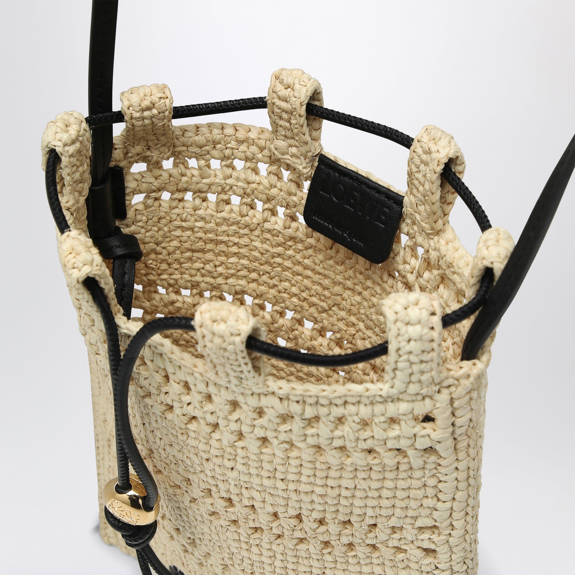 Raffia-Beutel mit Kordelzug