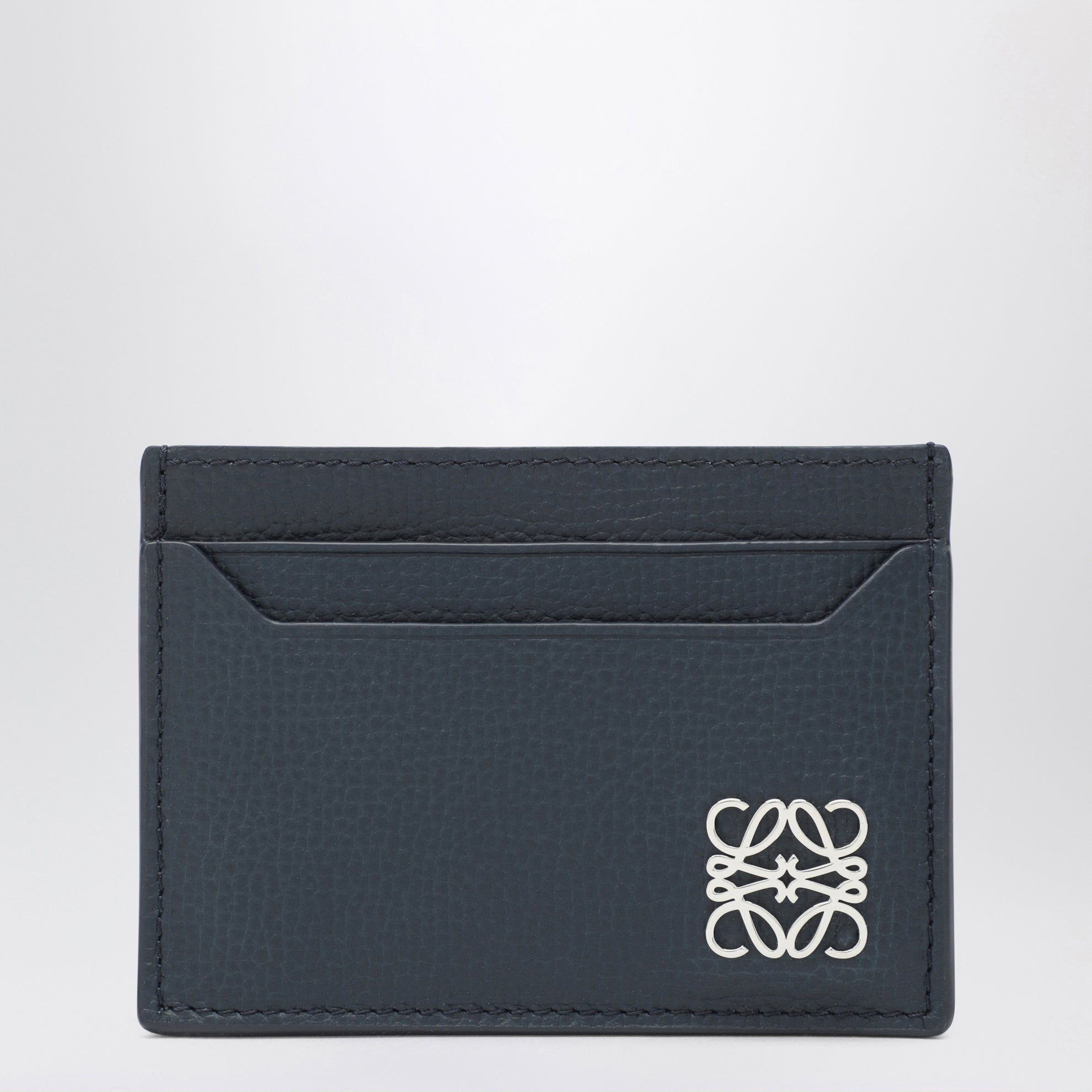 Navy Blue Leather Anagram Card Holder