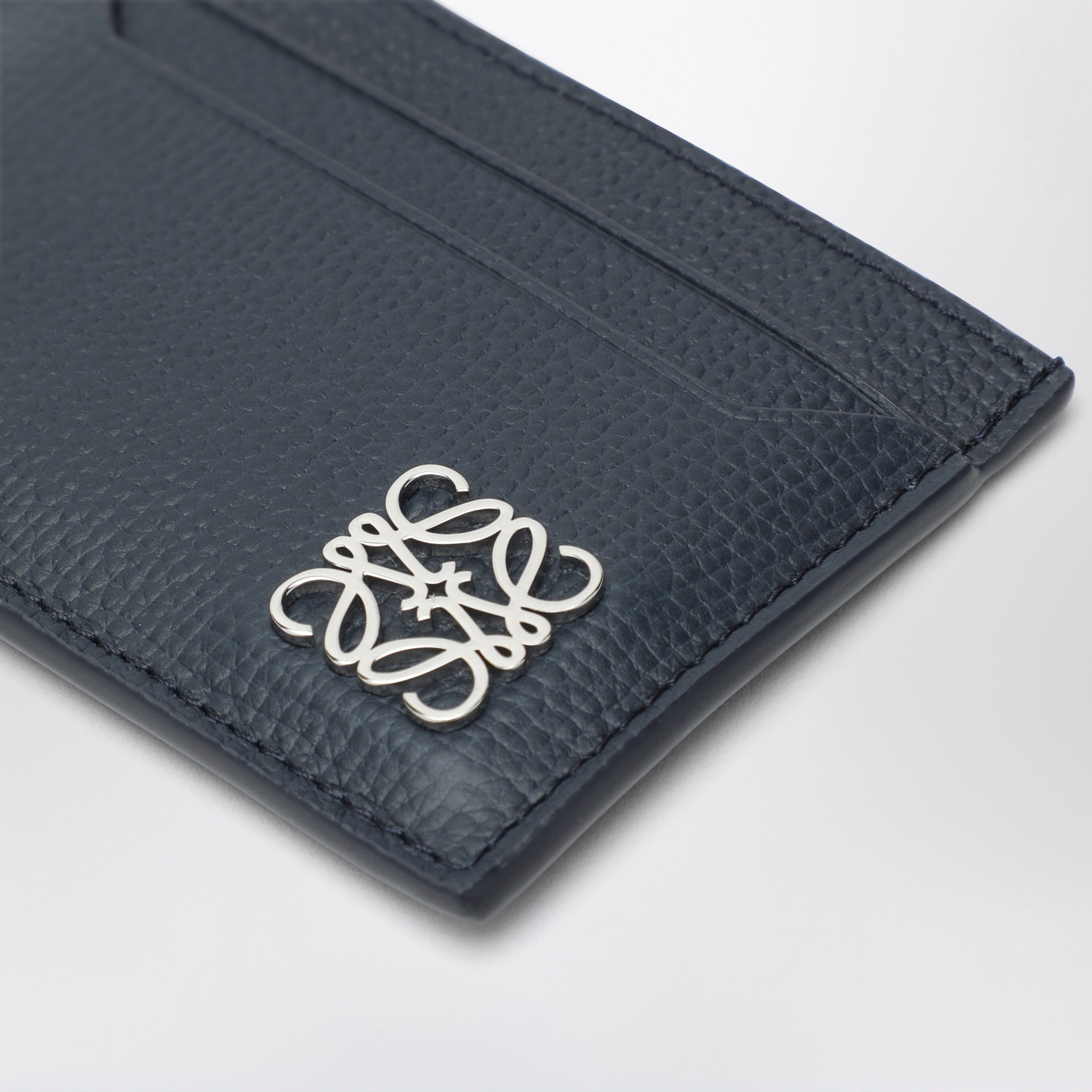 Navy Blue Leather Anagram Card Holder