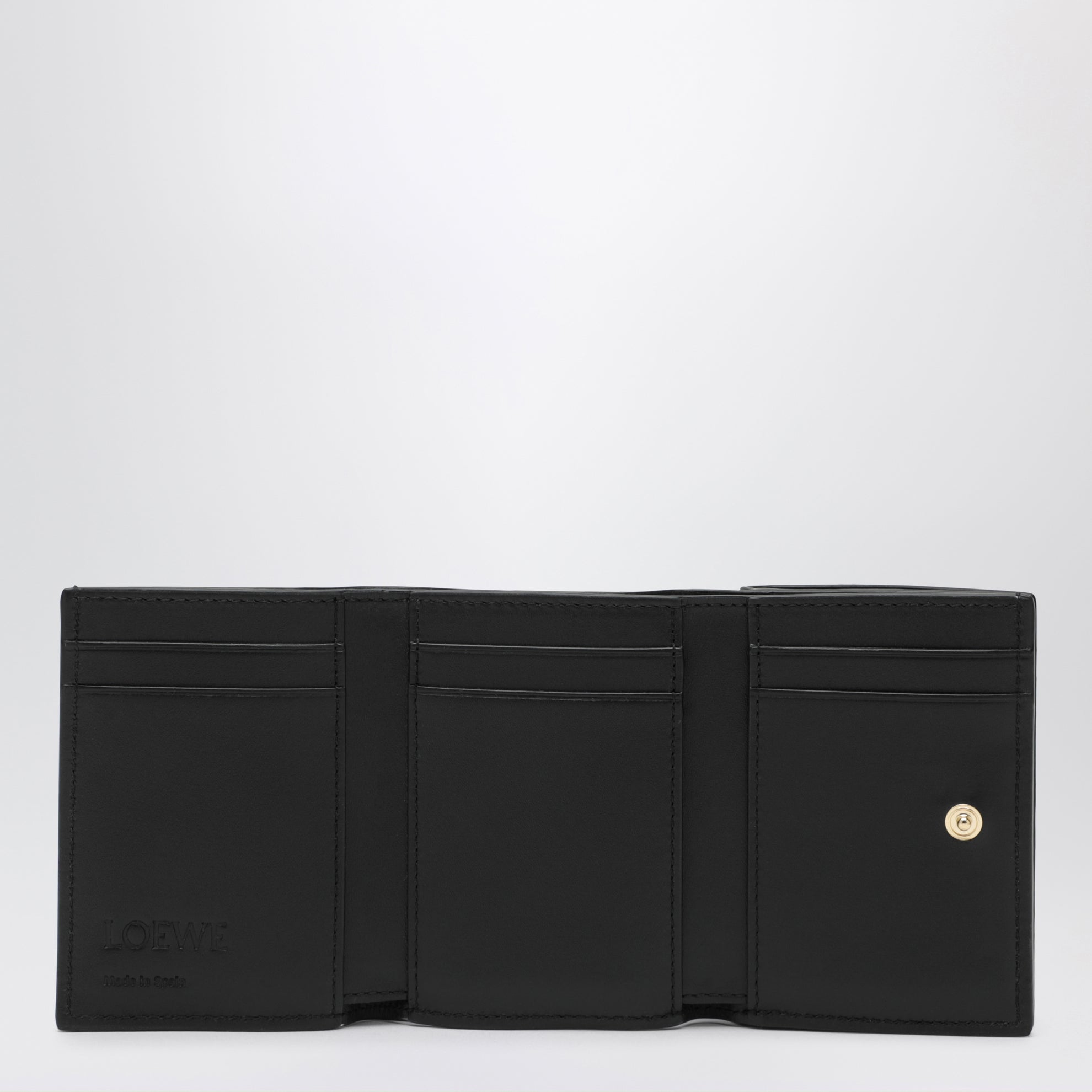 Portefeuille trifold Anagram noir en cuir