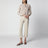 Beige wool zip-up cardigan