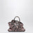 Black and mauve La Passeggiata Mini handbag in python-effect leather